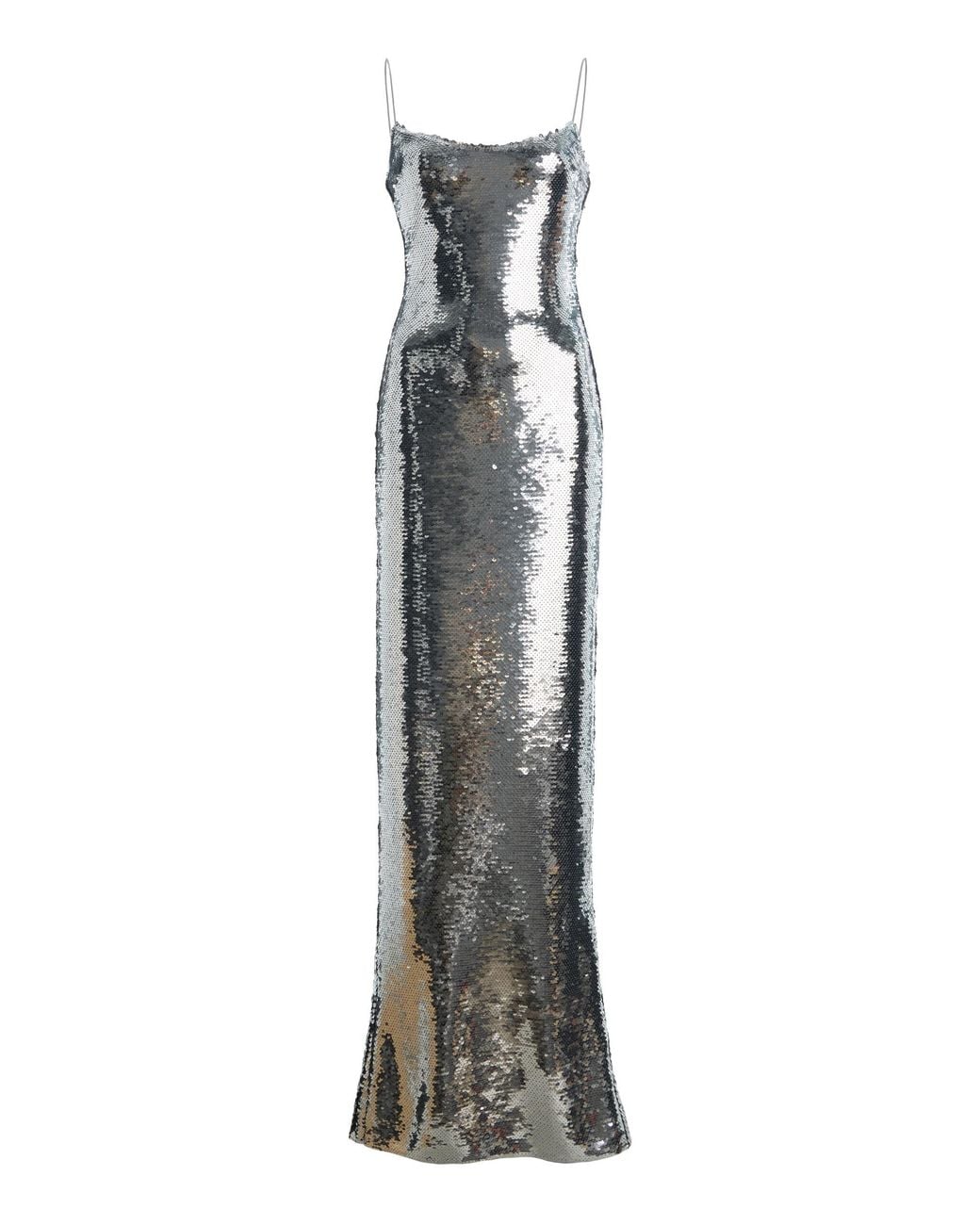 The New Arrivals Ilkyaz Ozel White Isis Sequined Maxi Dress