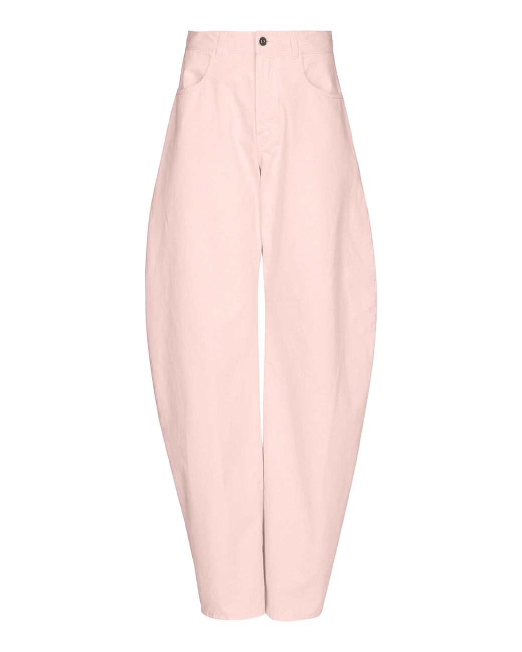 Alaïa Pink Round Mid-Rise Barrel-Leg Jeans
