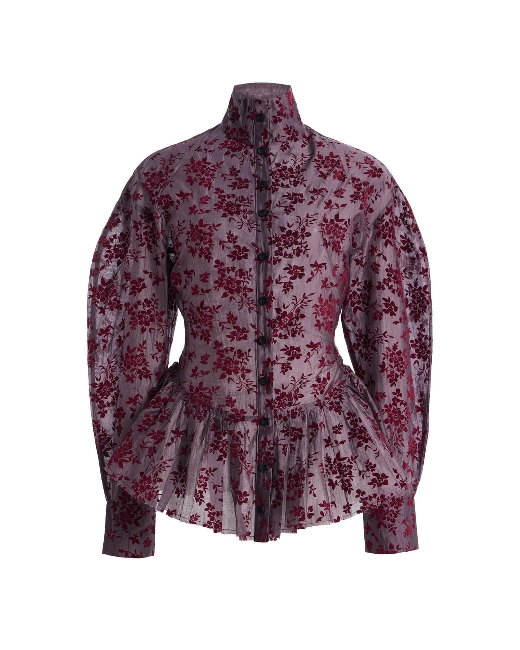 THE LATEST Purple Elaine Flocked-Muslin Top