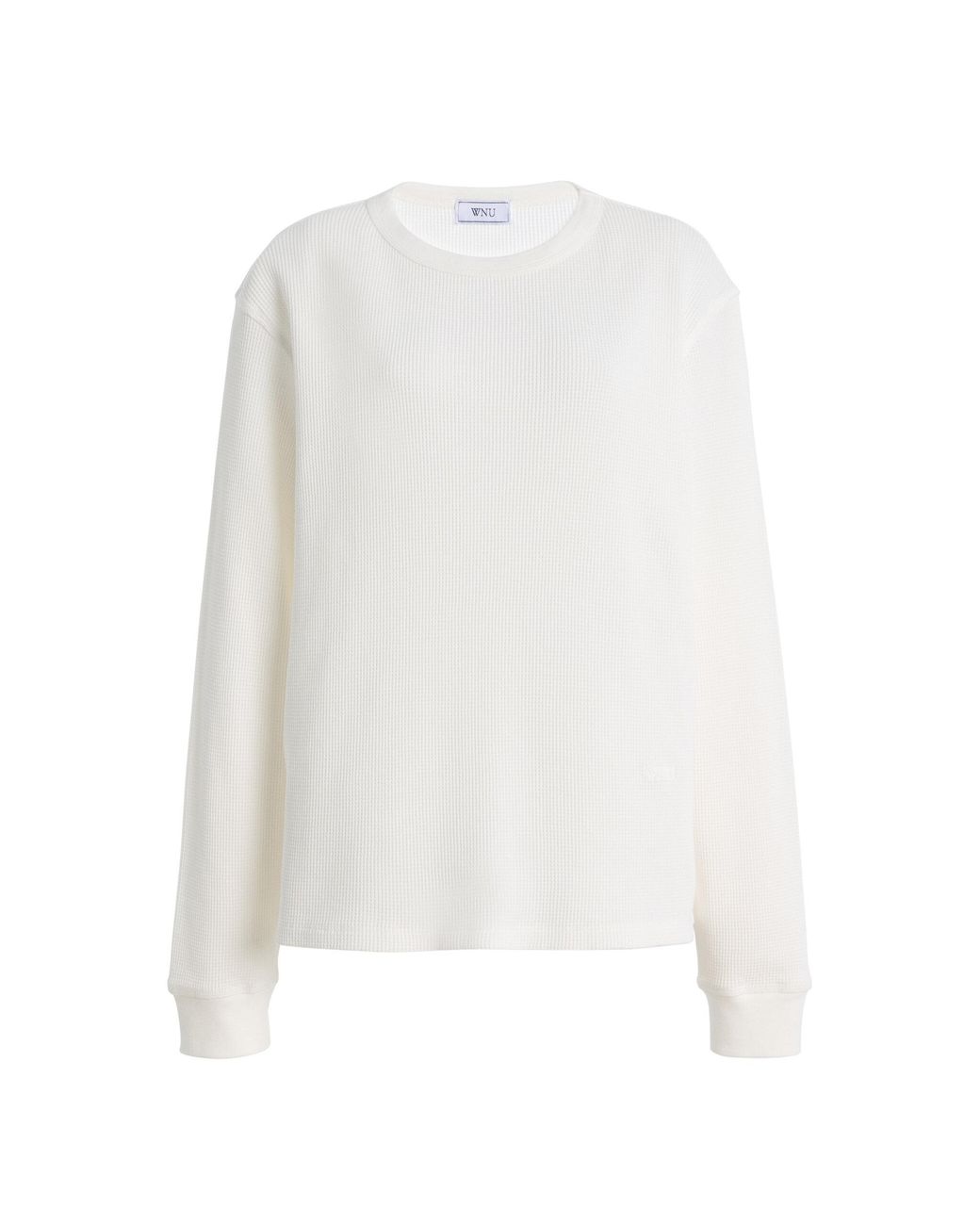With Nothing Underneath White Exclusive Bessette Waffled Cotton Top