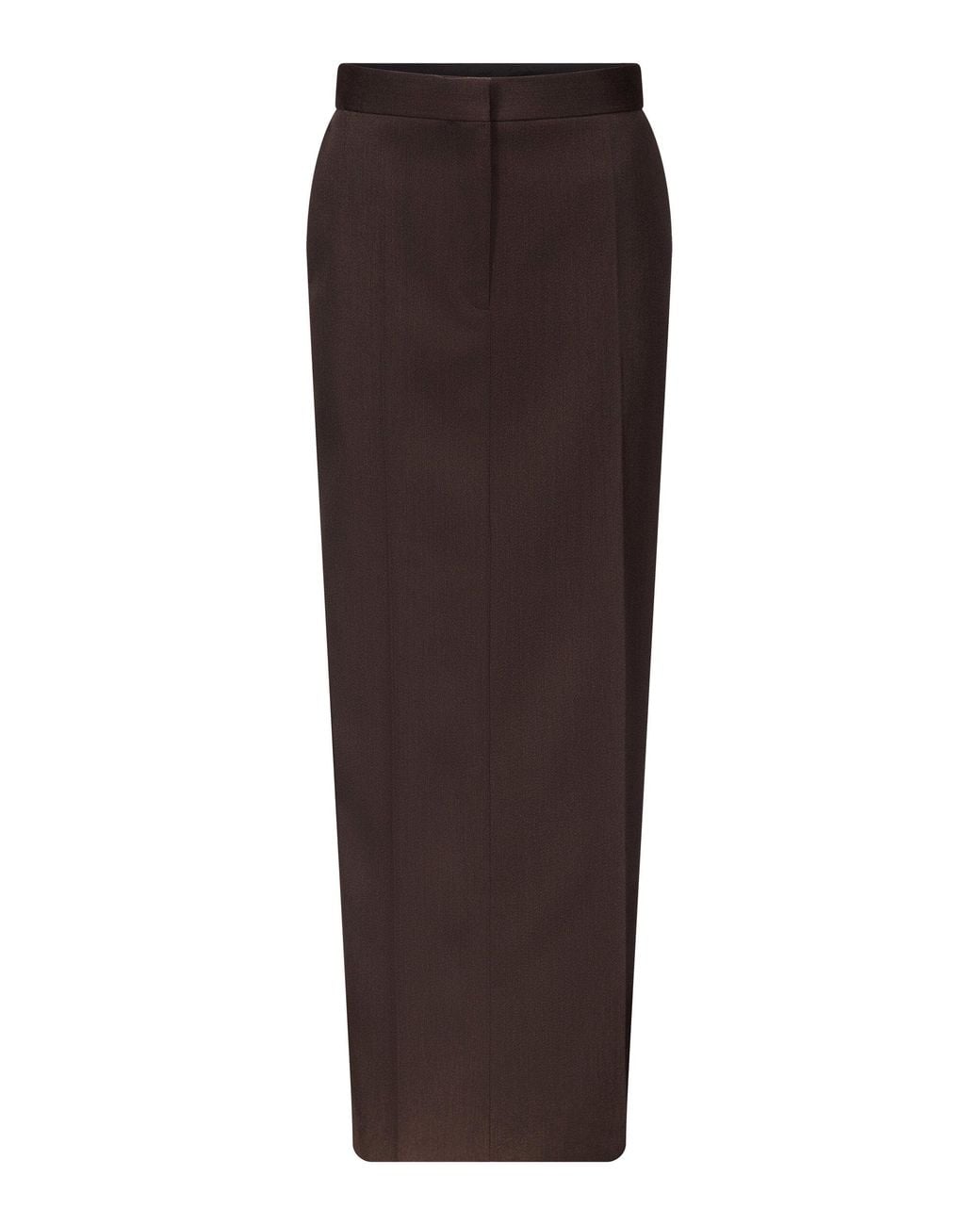 FFORME Brown Rae Tailored Wool Maxi Skirt
