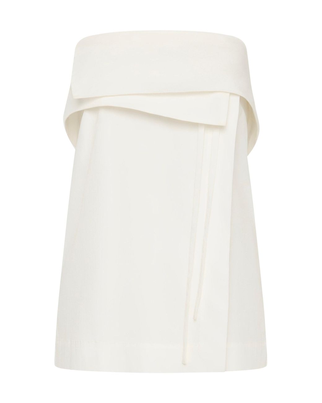 St. Agni White Strapless Cotton-Blend Wrap Top