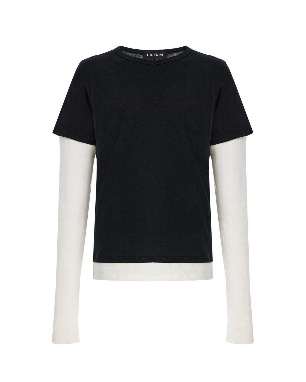 EB DENIM Black Rory Layered Cotton T-Shirt