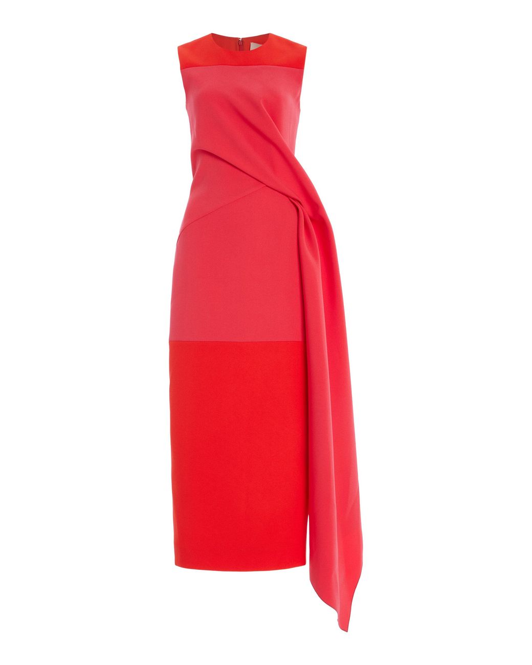 ROKSANDA Sivanna Color-blocked Bonded Crepe Midi Dress in Red | Lyst