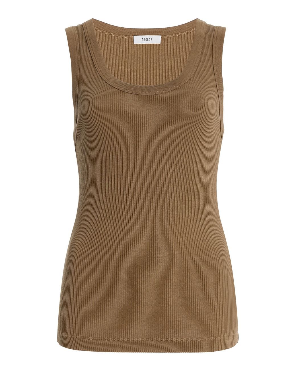 Agolde Brown Poppy Cotton-Blend Tank Top