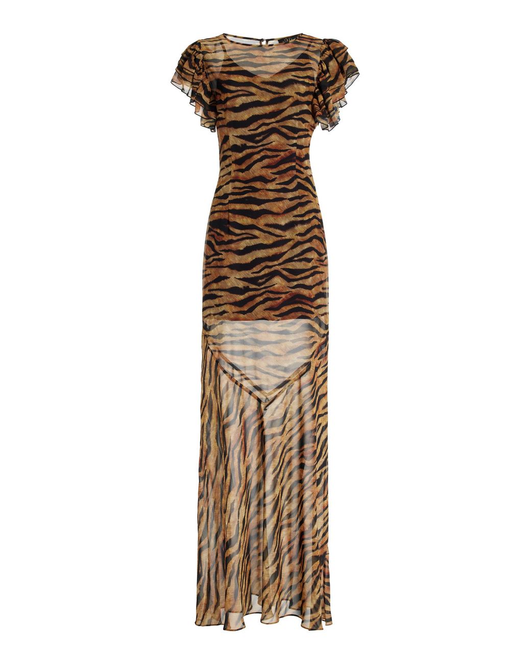 de la vali bougainvillea chiffon maxi dress BOUGAINVILLEA CHIFFON MAXI DRESS IN FEATHER PRINT DE LA VALI OFFICIAL