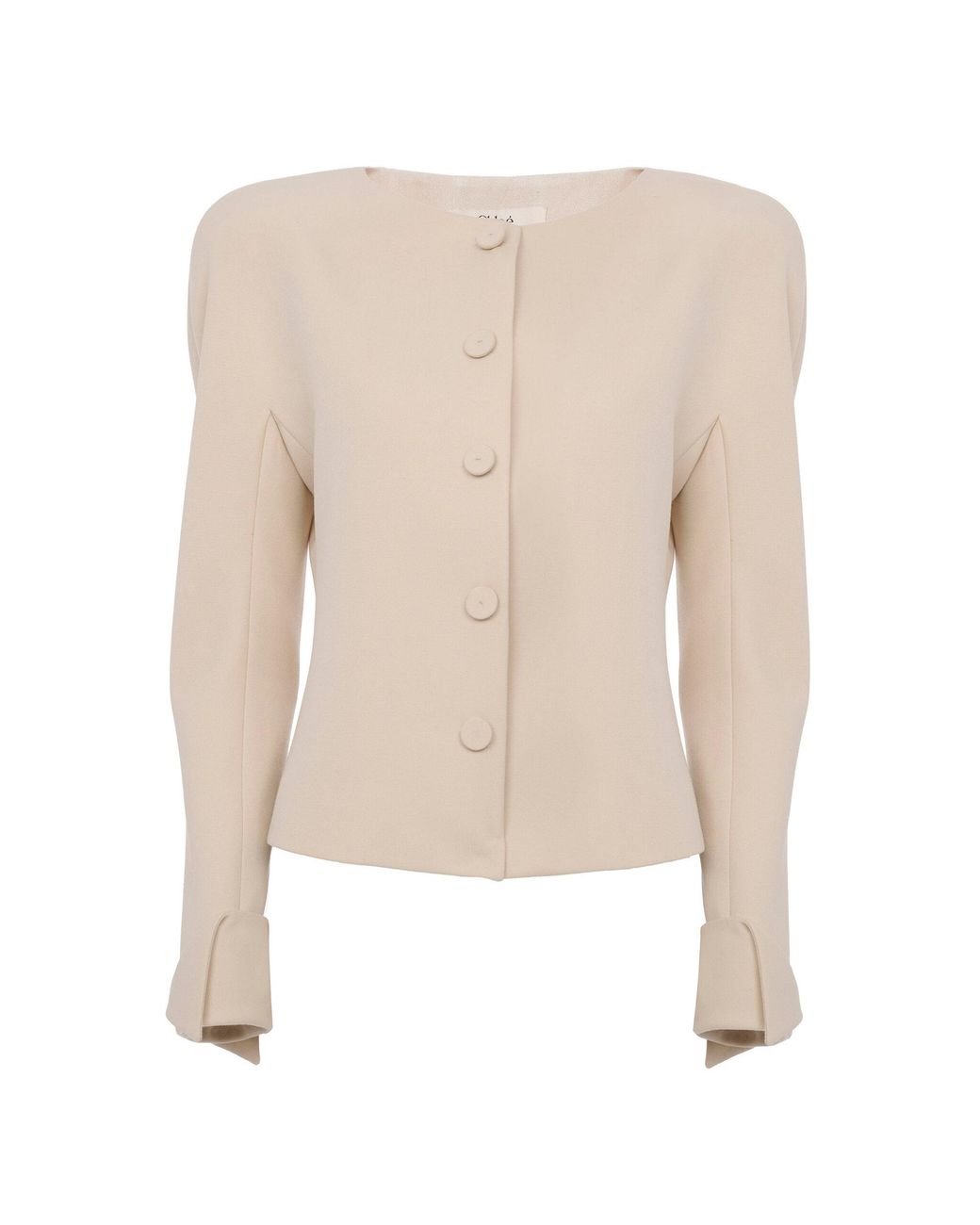 Chloé Natural Single-Breasted Wool Jacket