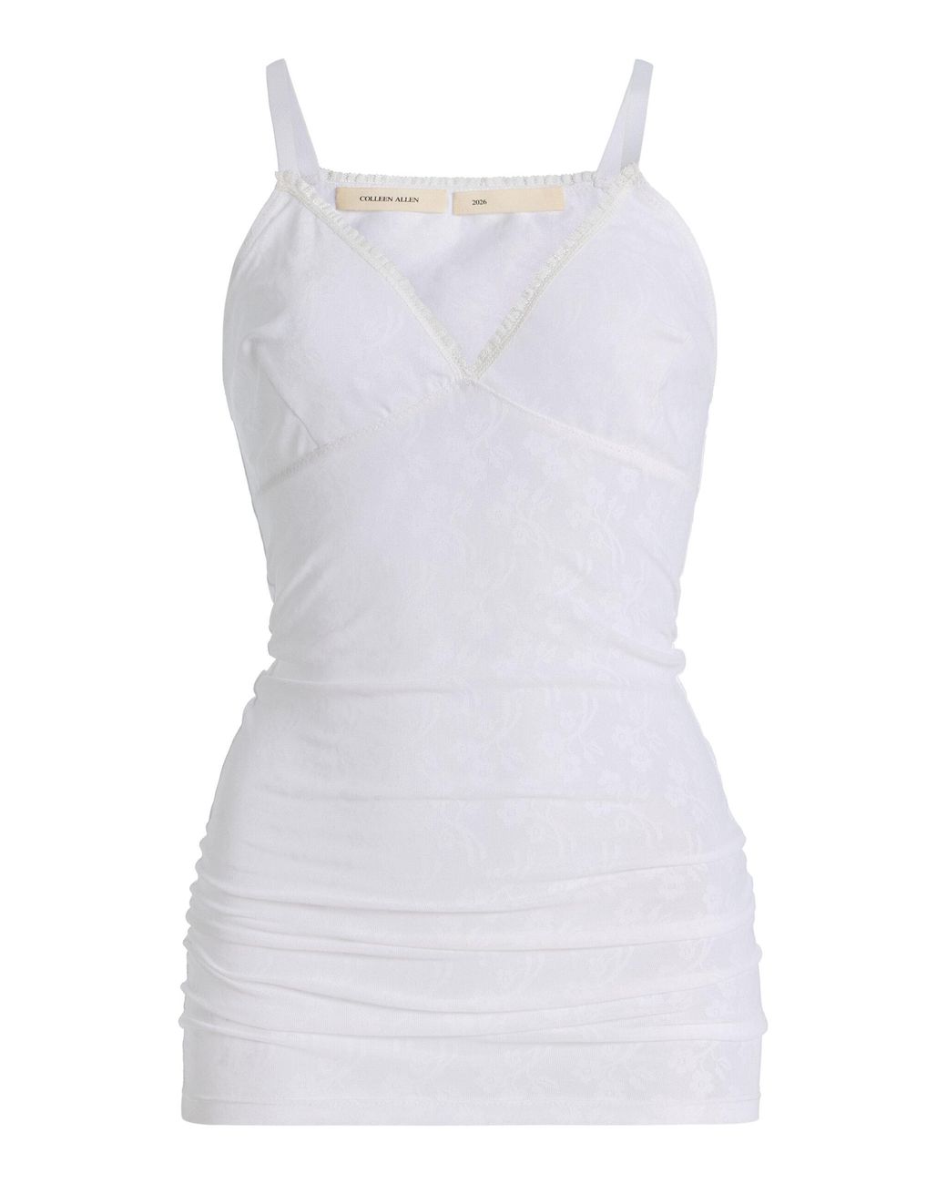 Colleen Allen White Floral Vintage Tank Top