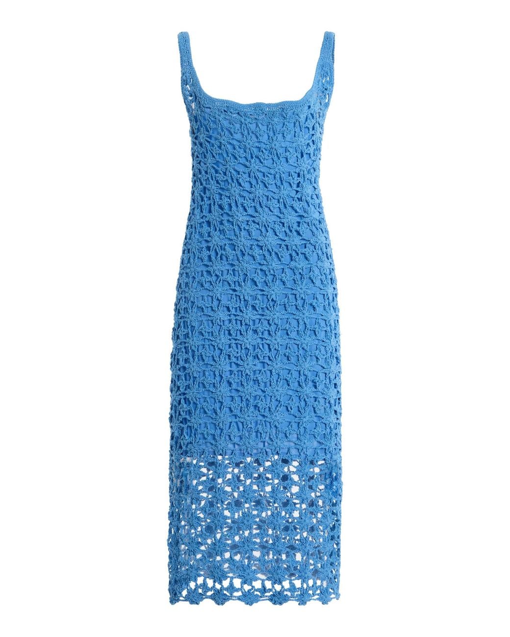 All That Remains Blue Exclusive Zinnia Cotton Midi Dress