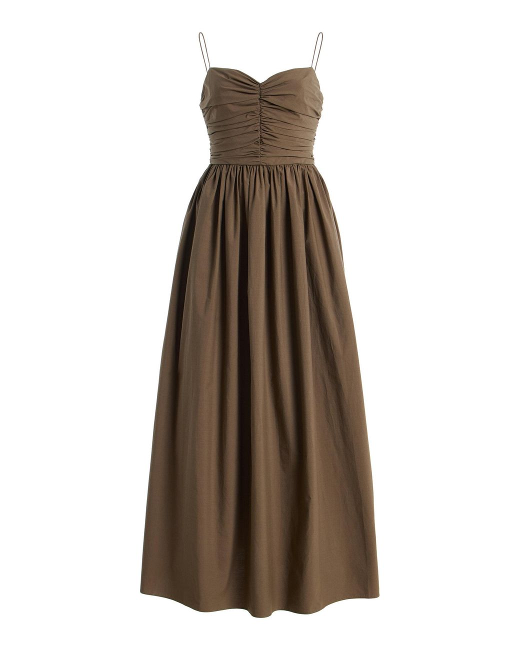 Matteau Natural Gathered Bodice Cotton Midi Dress