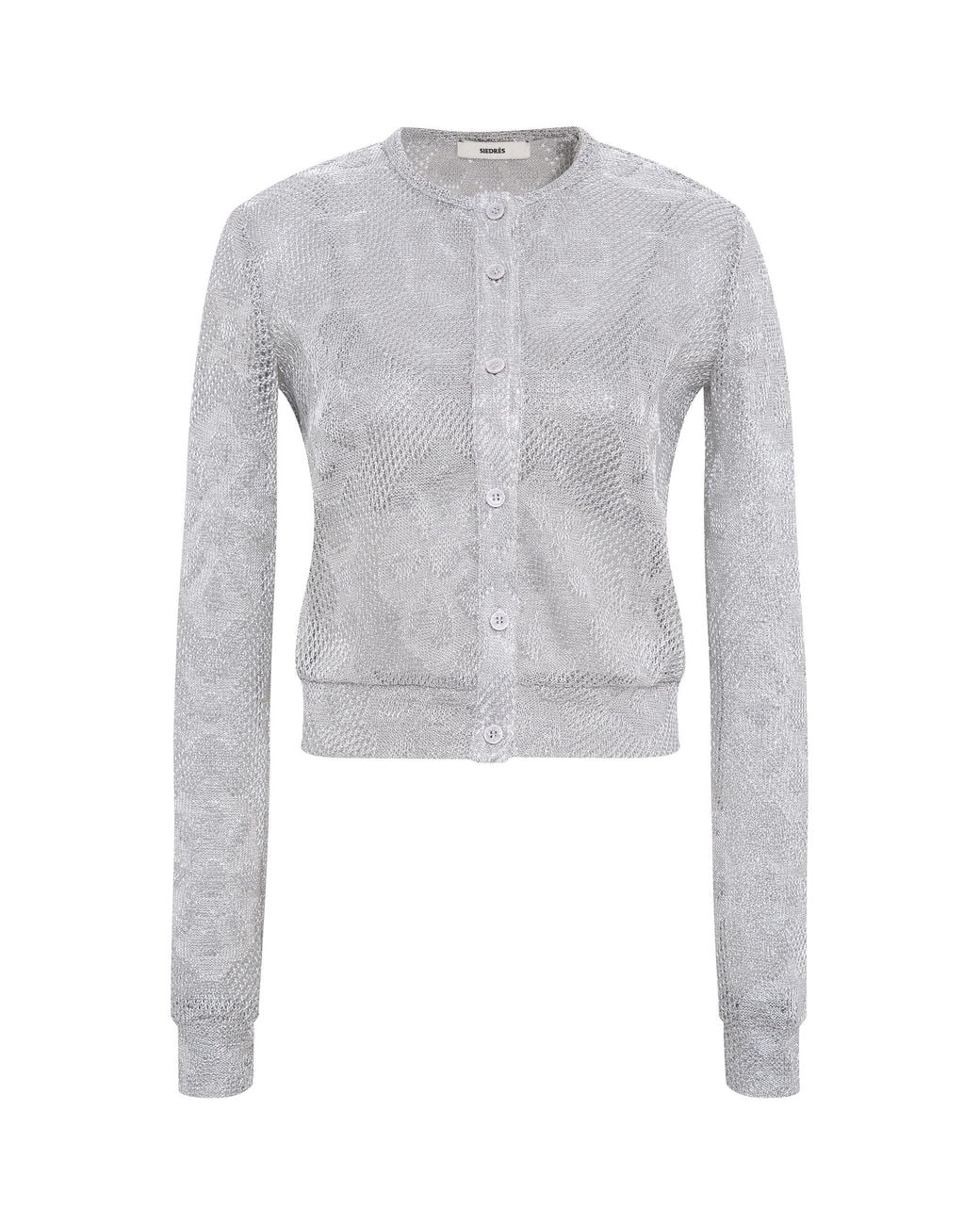 Siedres White Poli Knit Cardigan