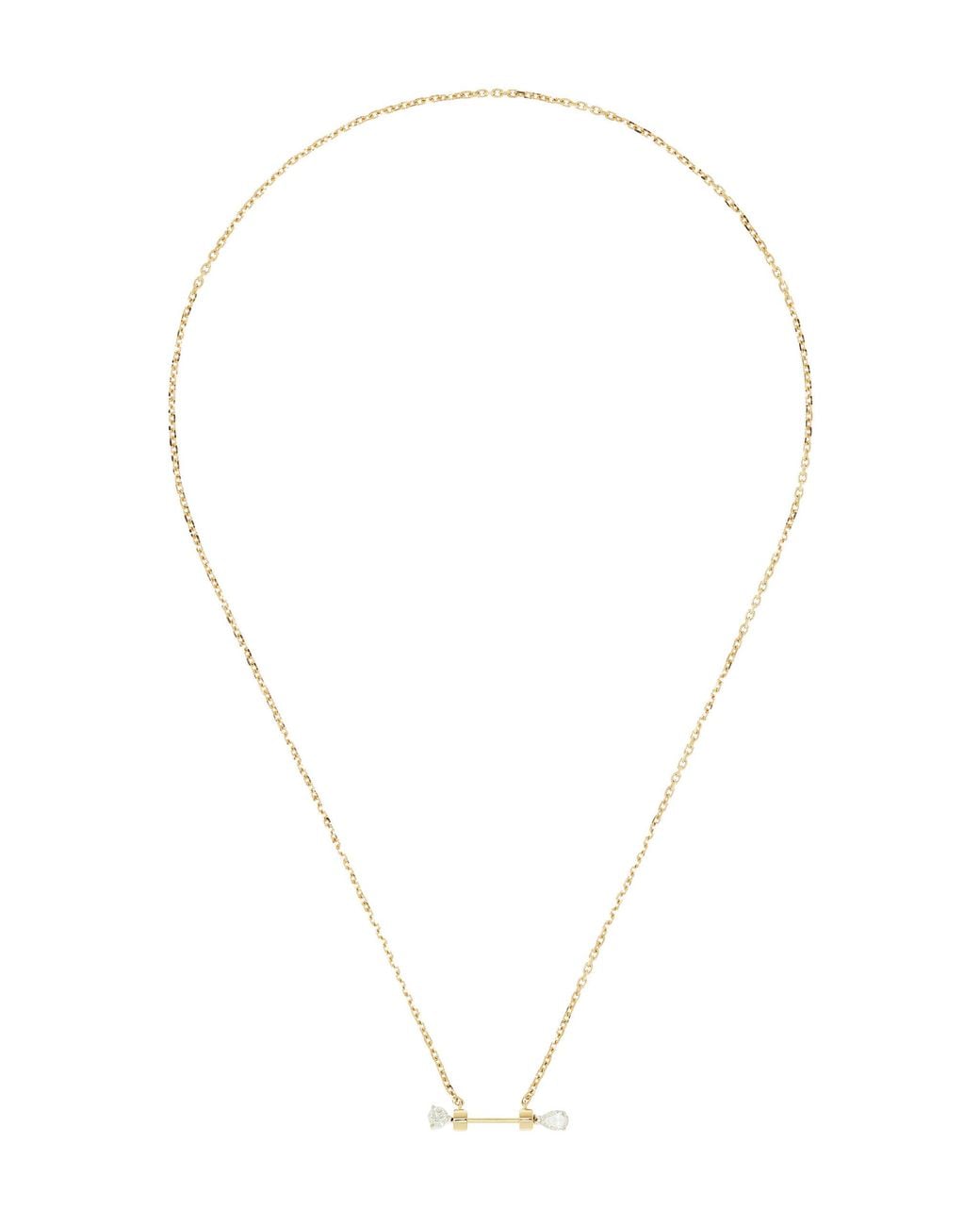 Yvonne Léon Metallic 18K Diamond Pin Necklace