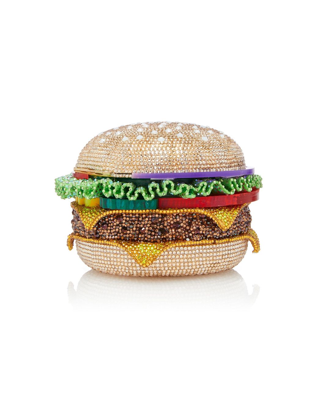 Hamburger crystal best sale clutch bag