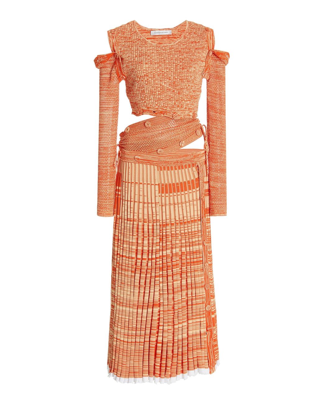 Meshed Knit Christopher Esber Deconstructed Knit Dress Christopher Esber  Convertible Mesh-detailed Knit Maxi Dress In Orange Lyst UK