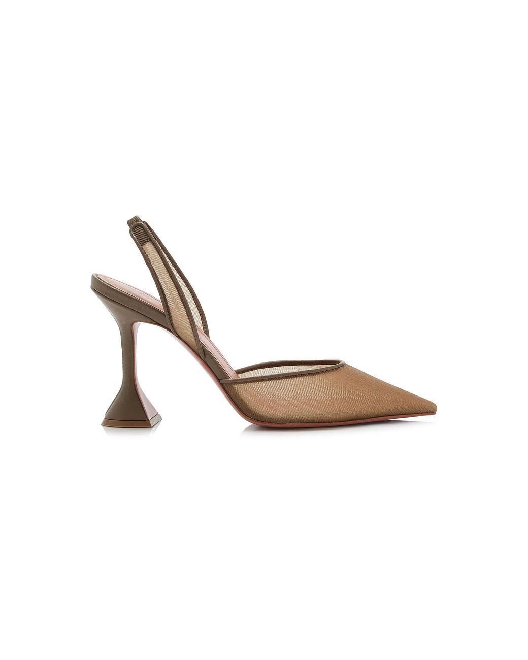 AMINA MUADDI Metallic Holli Mesh Slingback Pumps