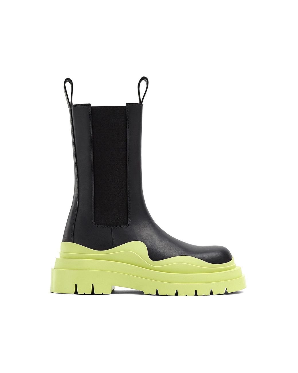 Bottega Veneta The Tire Leather Ankle Boots in Green - Lyst