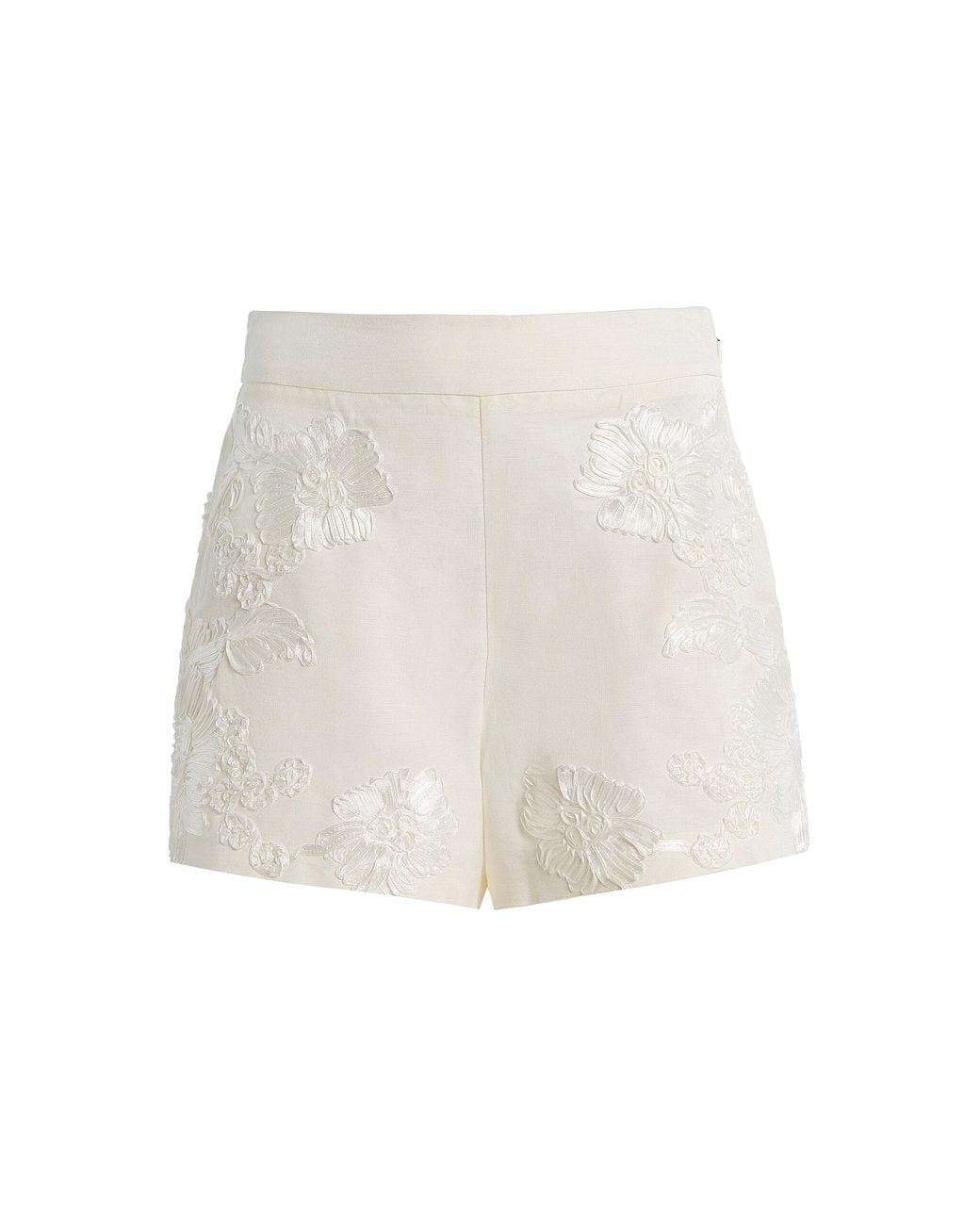 Jonathan Simkhai White Sammie Embroidered Linen-Blend Shorts