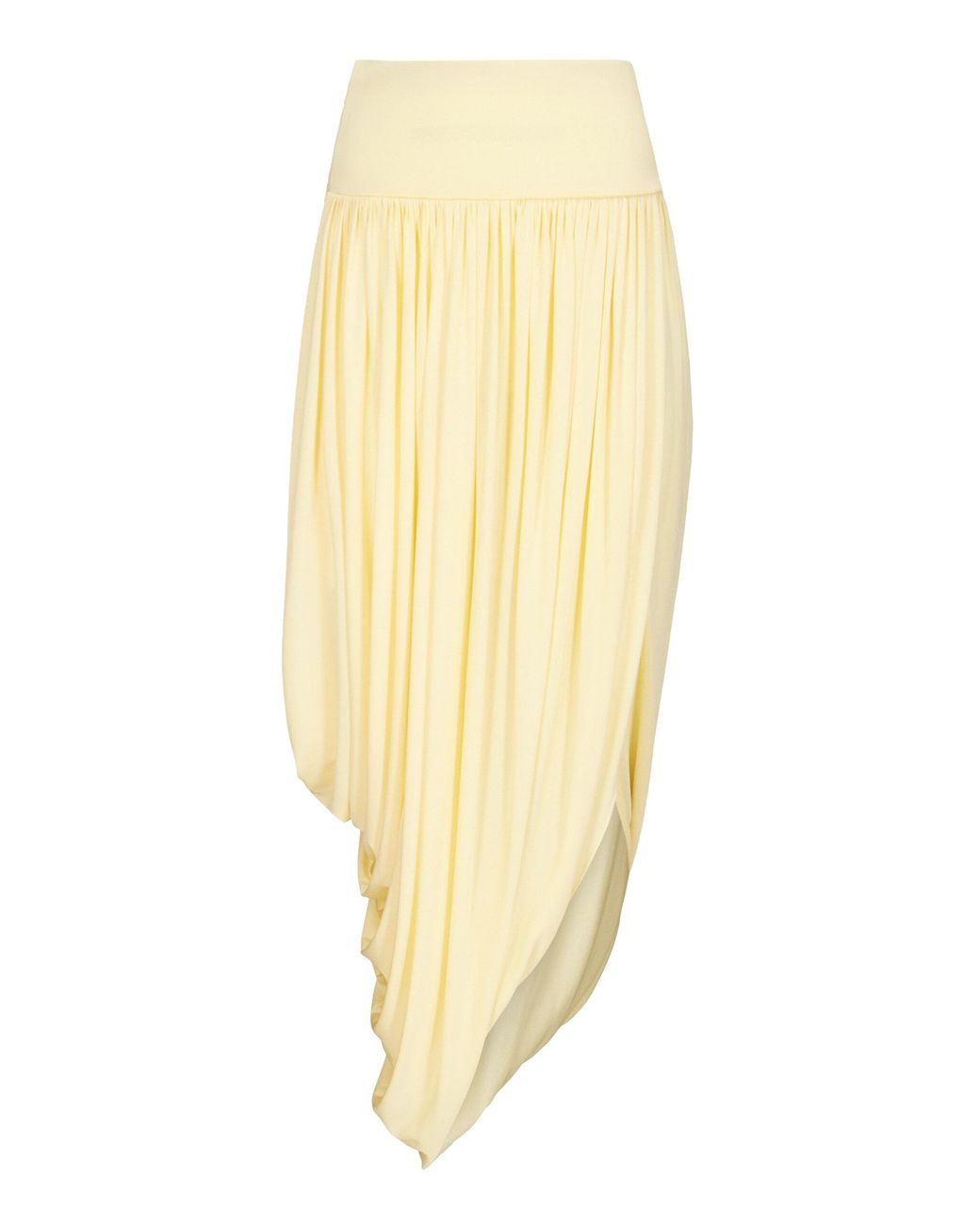 Alaïa Yellow Twisted Jersey Midi Skirt
