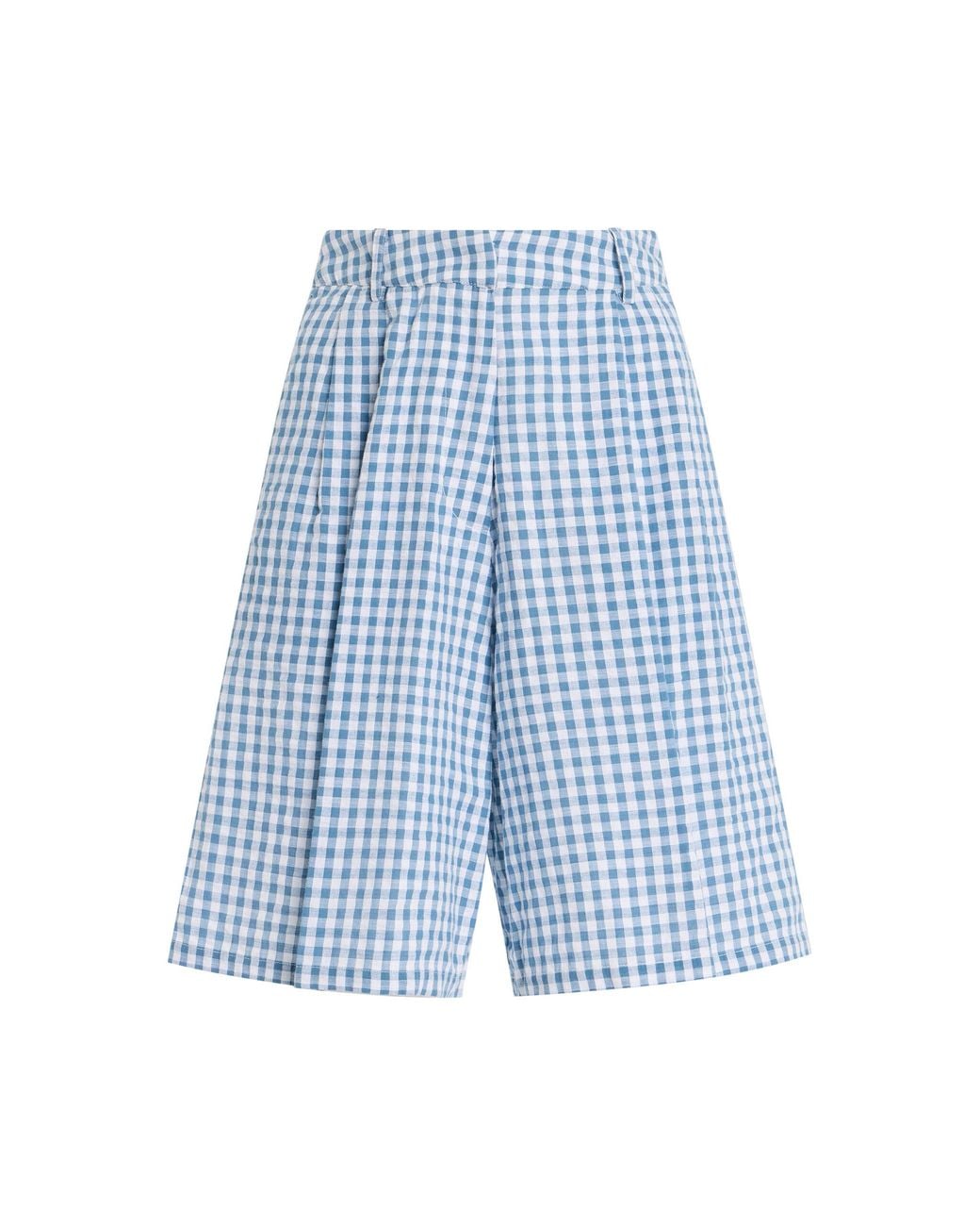 All That Remains Blue Juliette Gingham Seersucker Cotton Culottes