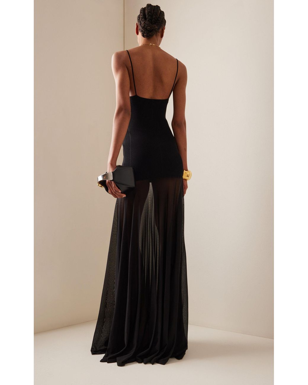 yellow flowy hoco dress Black Sheer Lace Long Sleeves Maxi Dress | Dresses main image 0