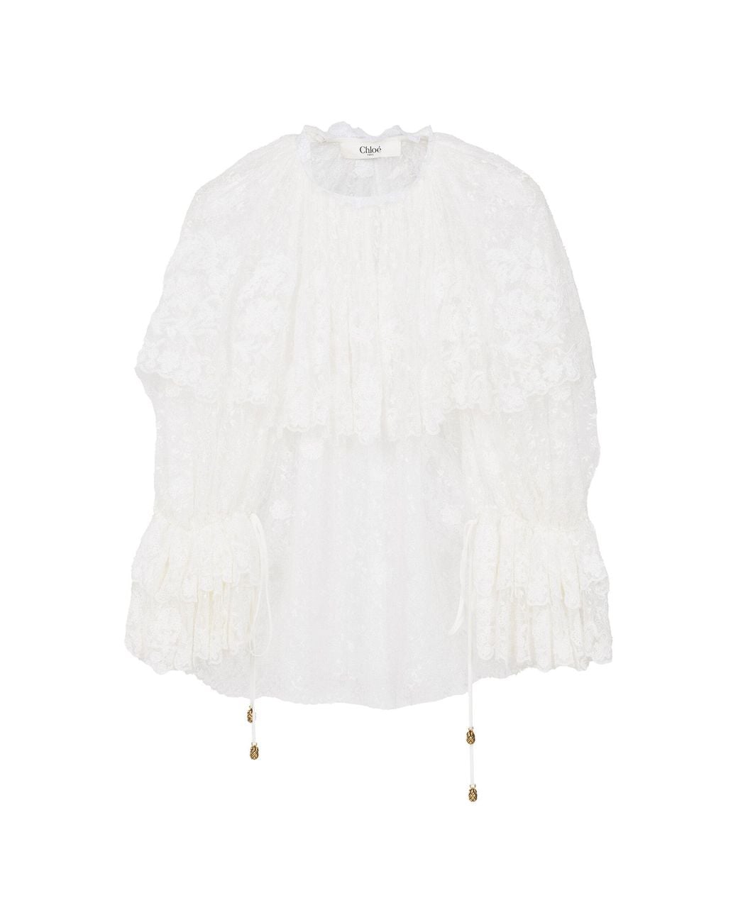 white ruffle lace top