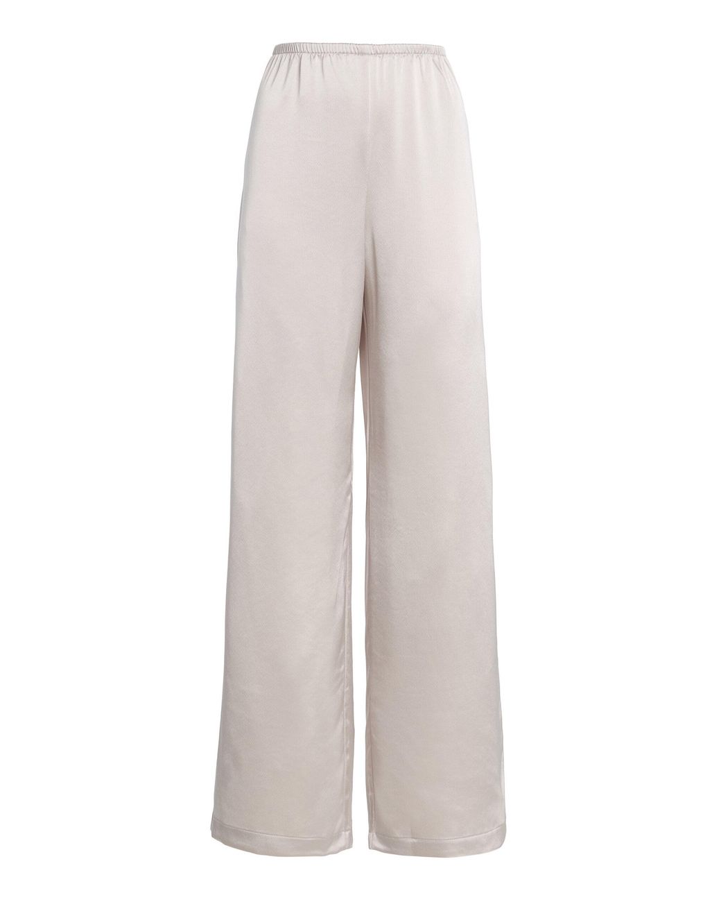 Leset White Barb Satin Wide-Leg Pants