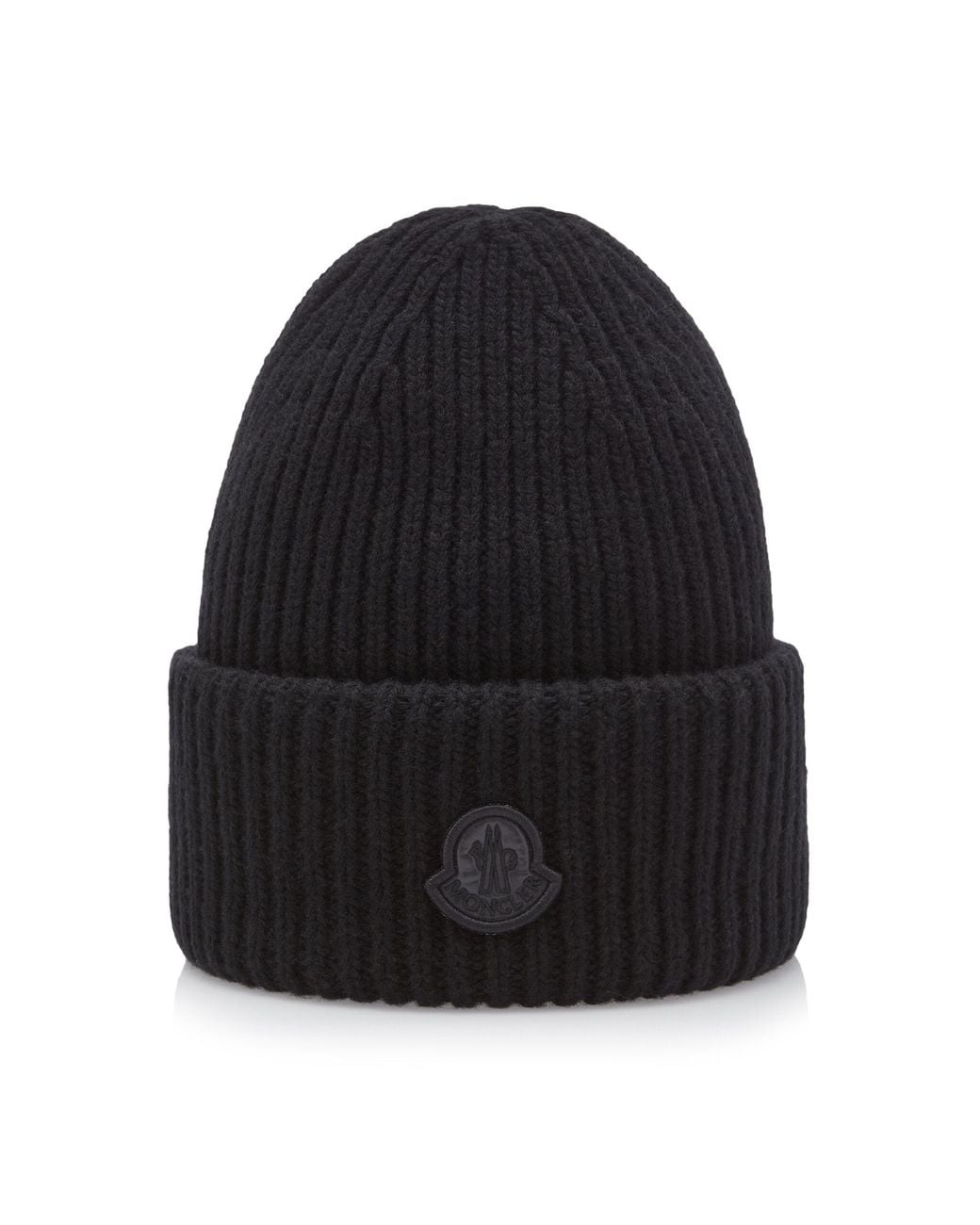 Moncler Black Ribbed-knit Beanie