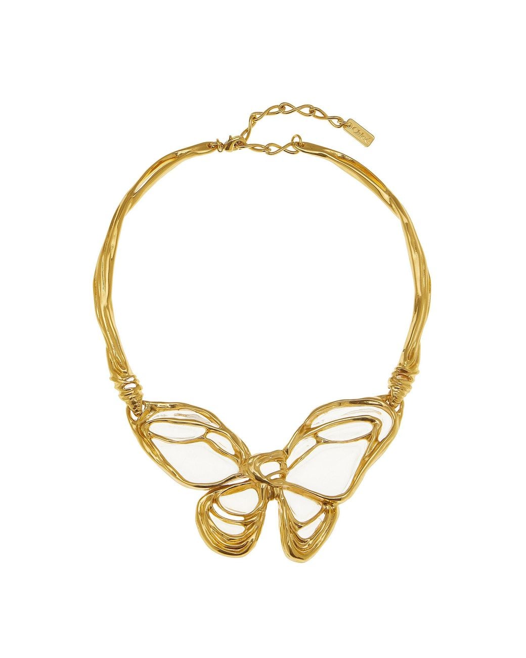 Chloé Metallic Butterfly Resin And Brass Necklace