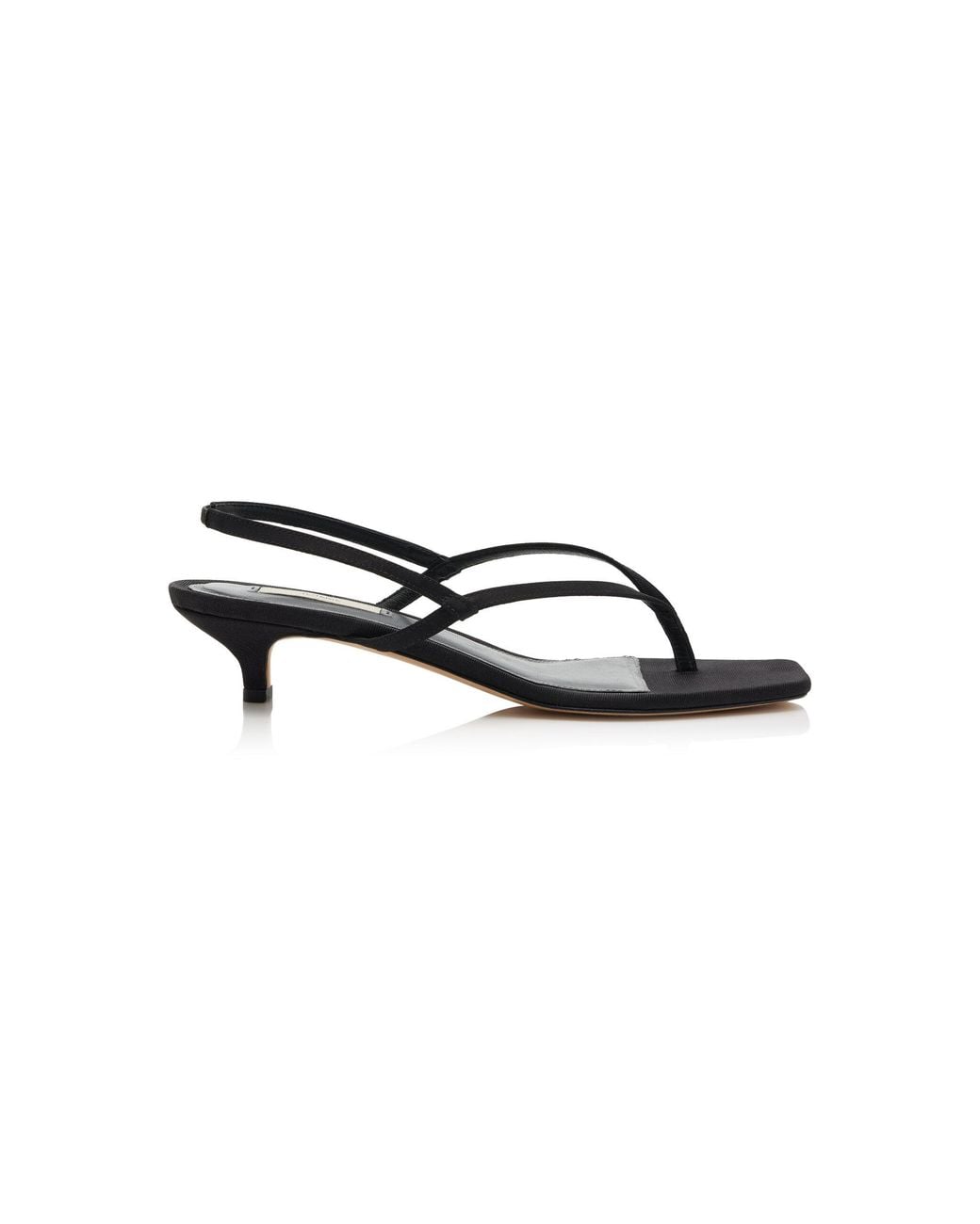 Totême Black Satin Slingback Sandals