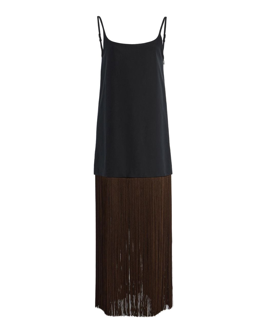 Alaïa Black Fringe Cotton Slip Dress