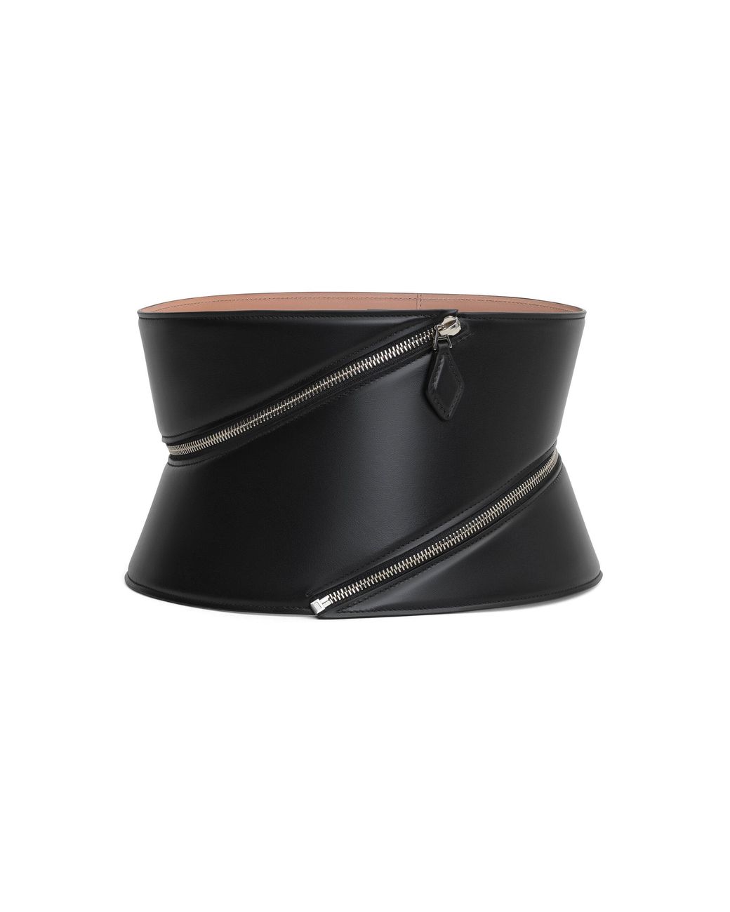 Alaïa Black Zip Leather Corset Belt
