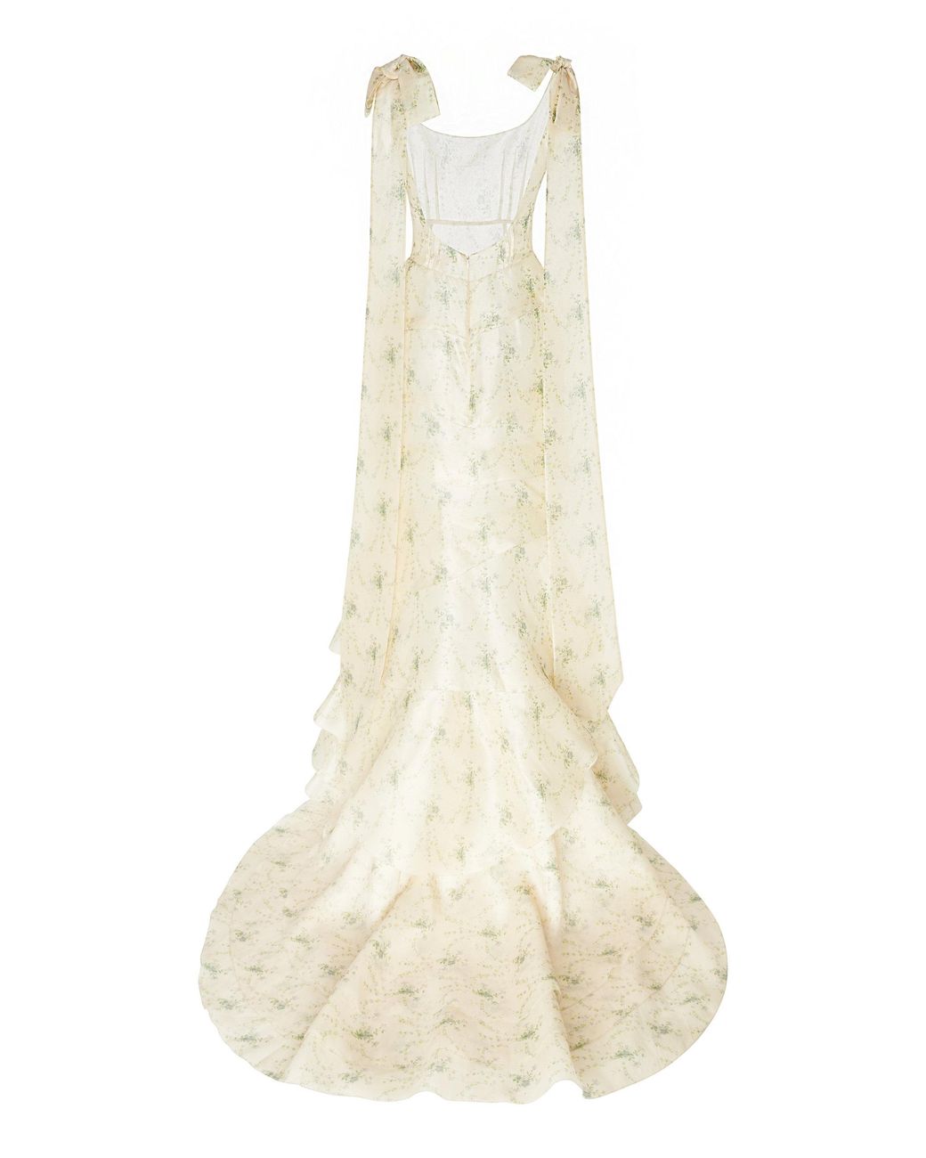 Brock Collection Tiered Tie-detailed Floral-jacquard Gown in White | Lyst Brock Collection Tiered Tie-detailed Floral-jacquard Gown in White | Lyst