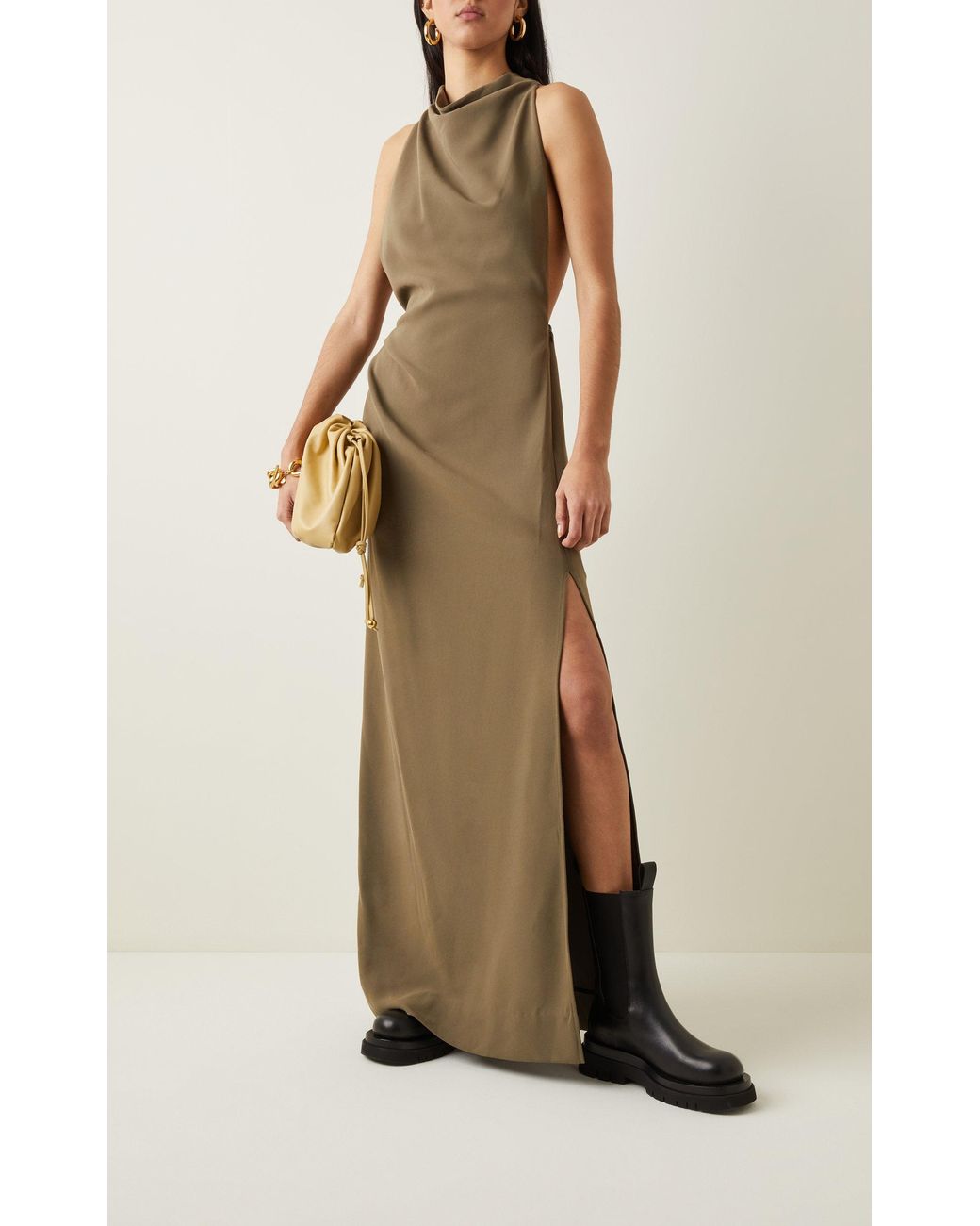 Proenza Schouler Sleeveless Matte Crepe Maxi Dress in Brown Lyst