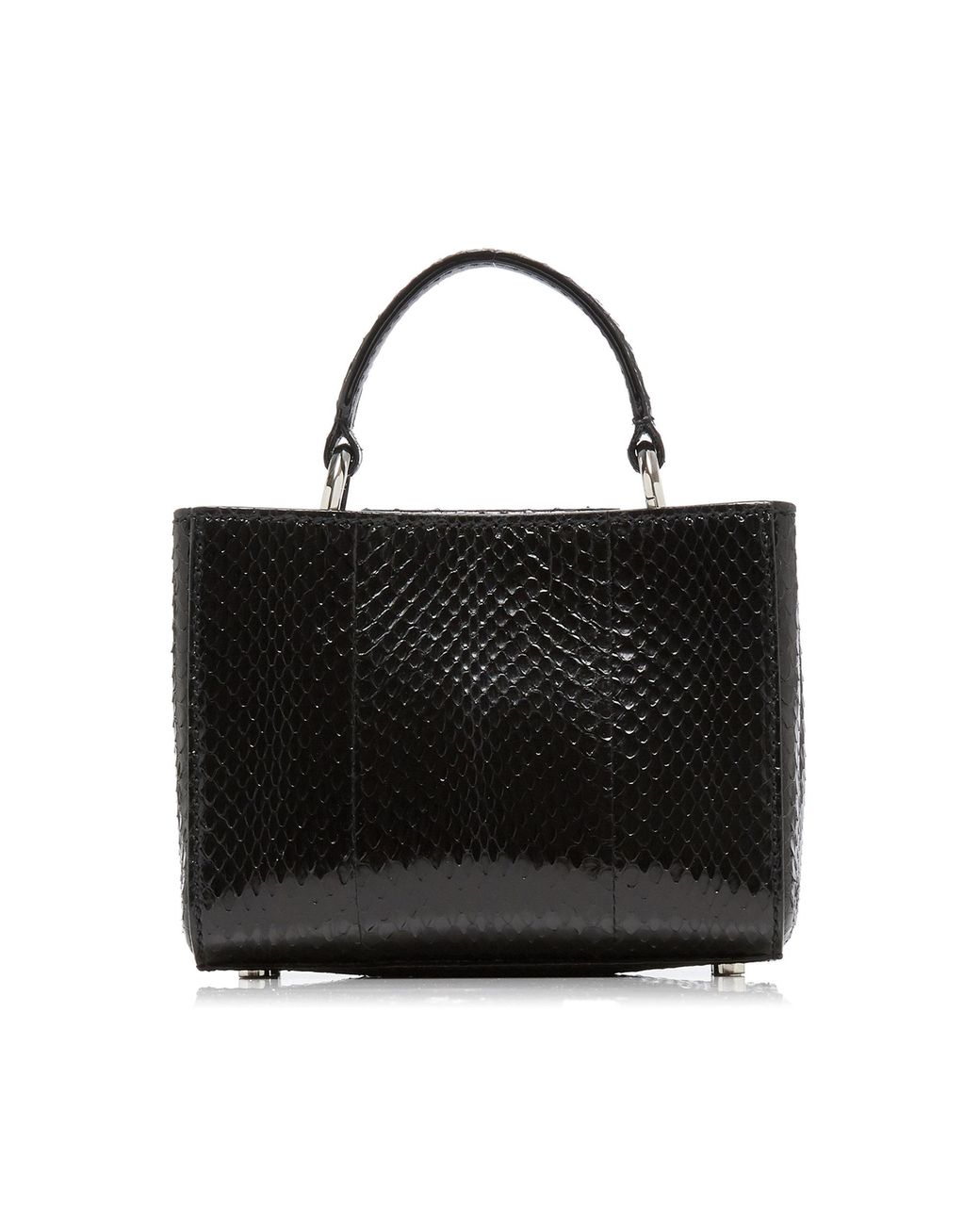 Jimmy Choo Varenne Mini Snakeskin Top Handle Bag in Black | Lyst Jimmy Choo Varenne Mini Snakeskin Top Handle Bag in Black | Lyst