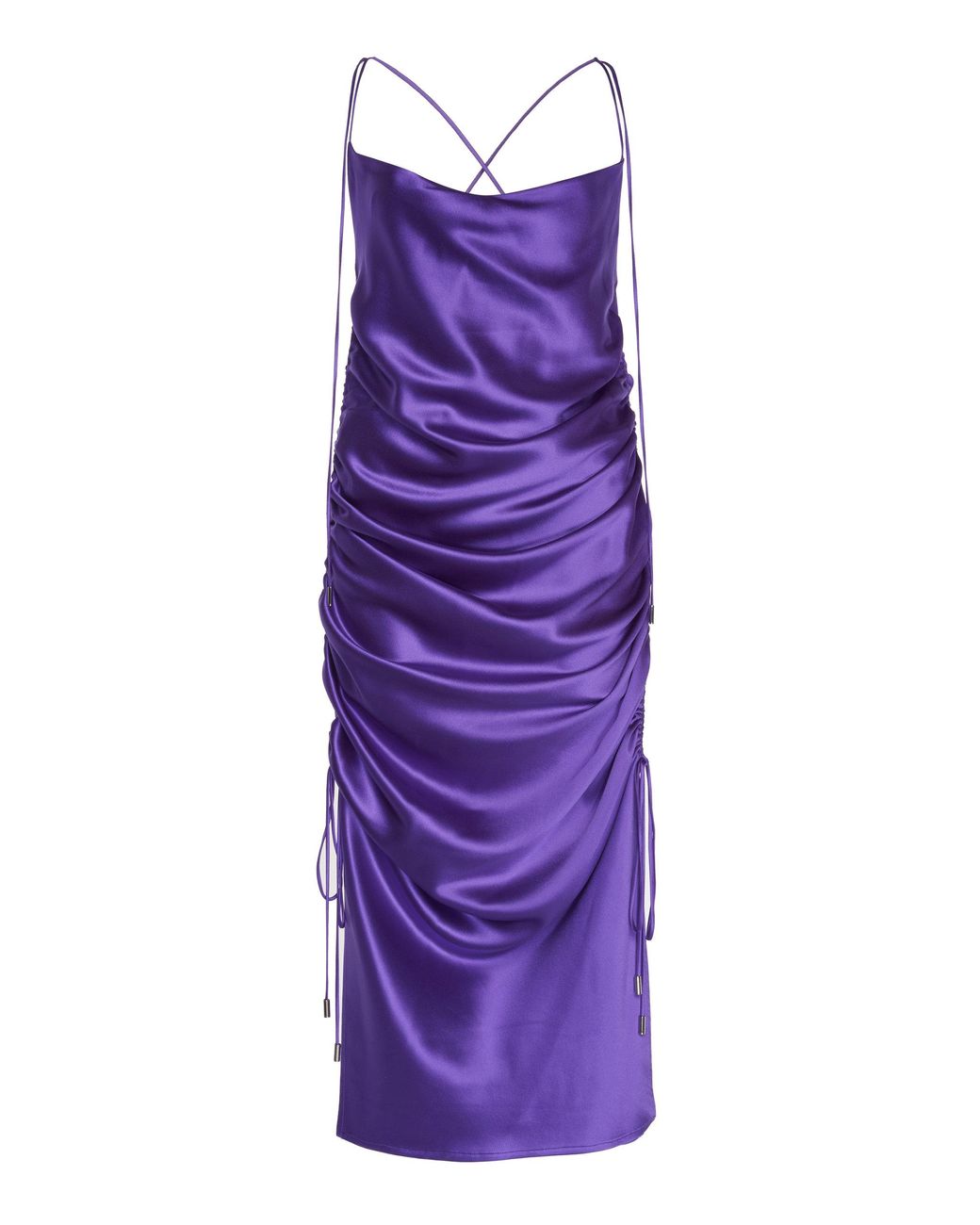 Galvan London Yasmine Ruched Silk Dress in Purple Lyst Canada