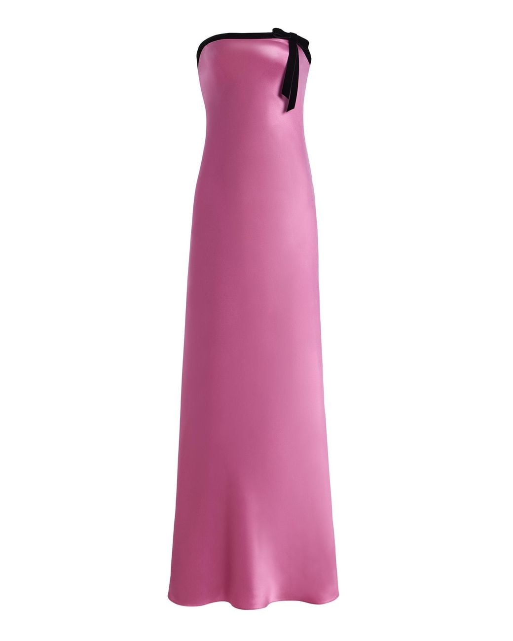 Rodarte Purple Exclusive Strapless Silk Satin Maxi Dress
