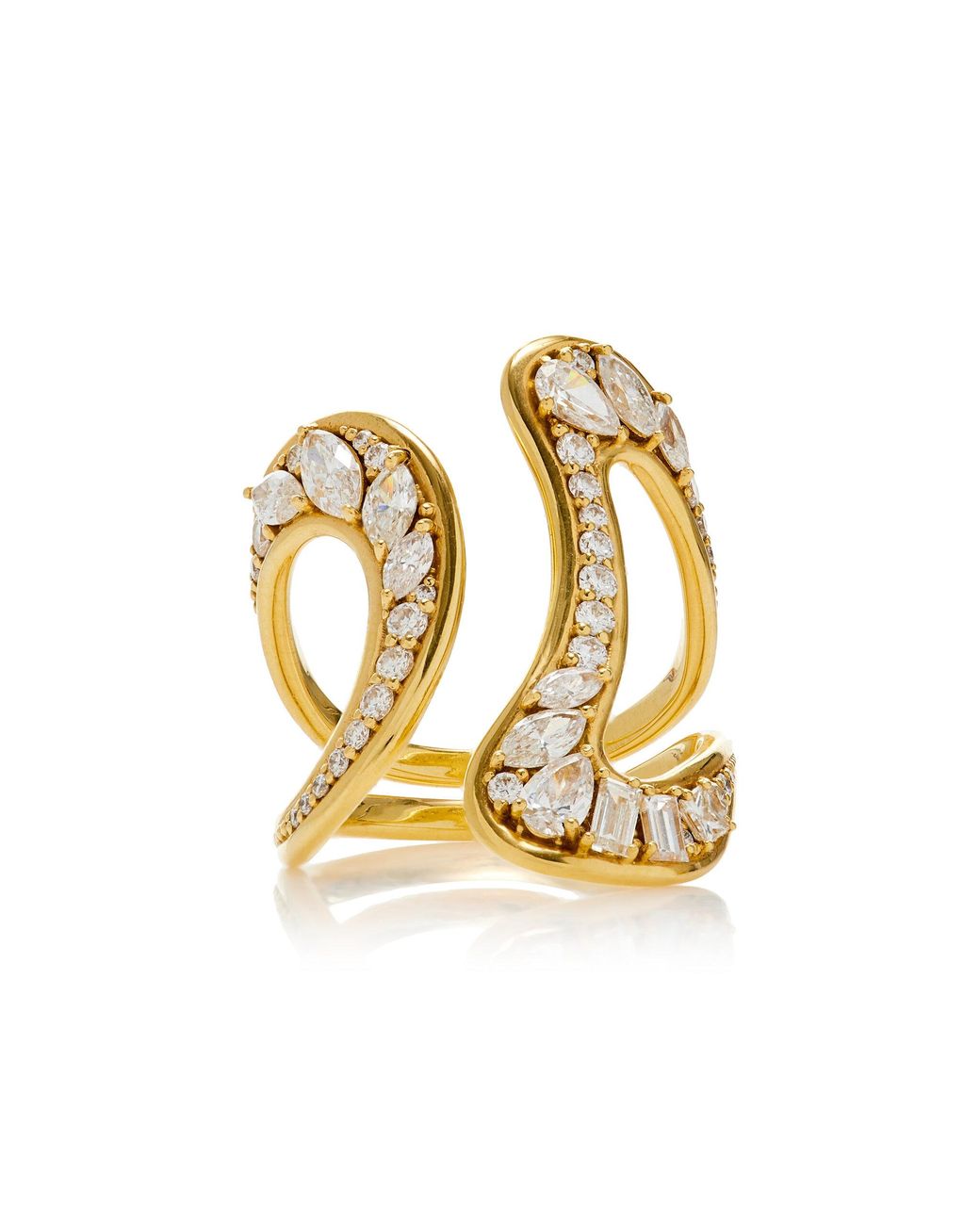 Fernando Jorge Metallic Stream 18k Yellow Gold Diamond Ring