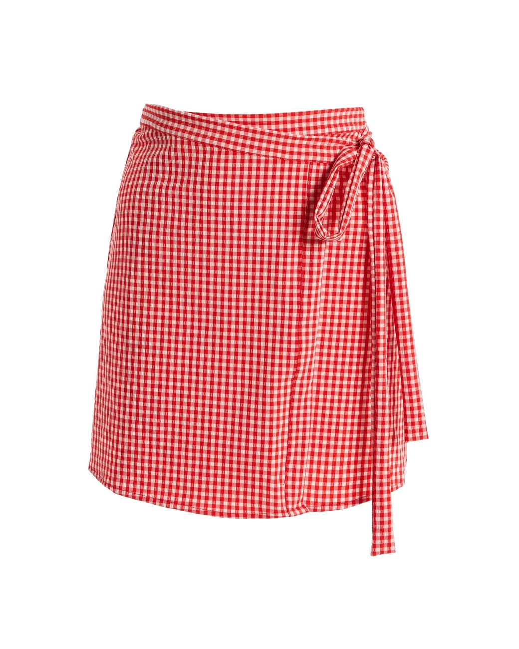 Juillet Red The Wrap Plaid Skirt