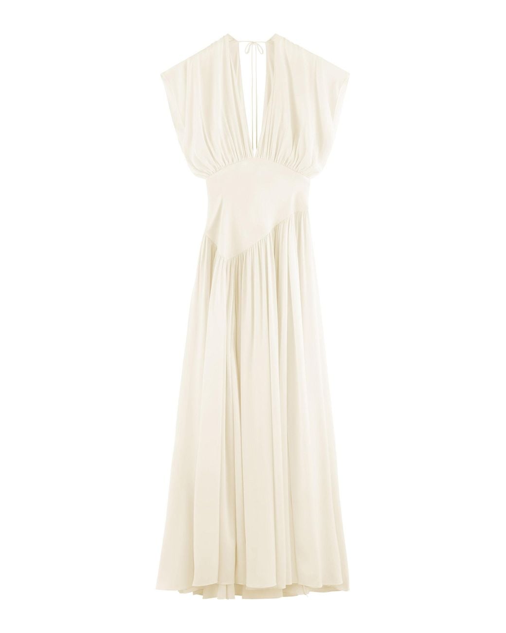 ARAKII White Maxi Silk-Blend Maxi Dress Exclusive