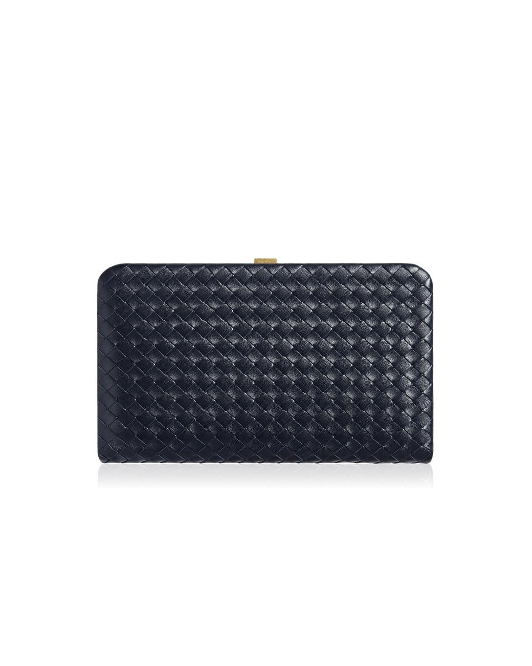 Bottega Veneta Blue Mezzanotte Intrecciato Leather Clutch