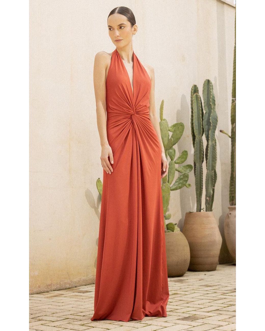 ANDRES OTALORA Mendra Gathered Jersey Maxi Dress | Lyst Canada