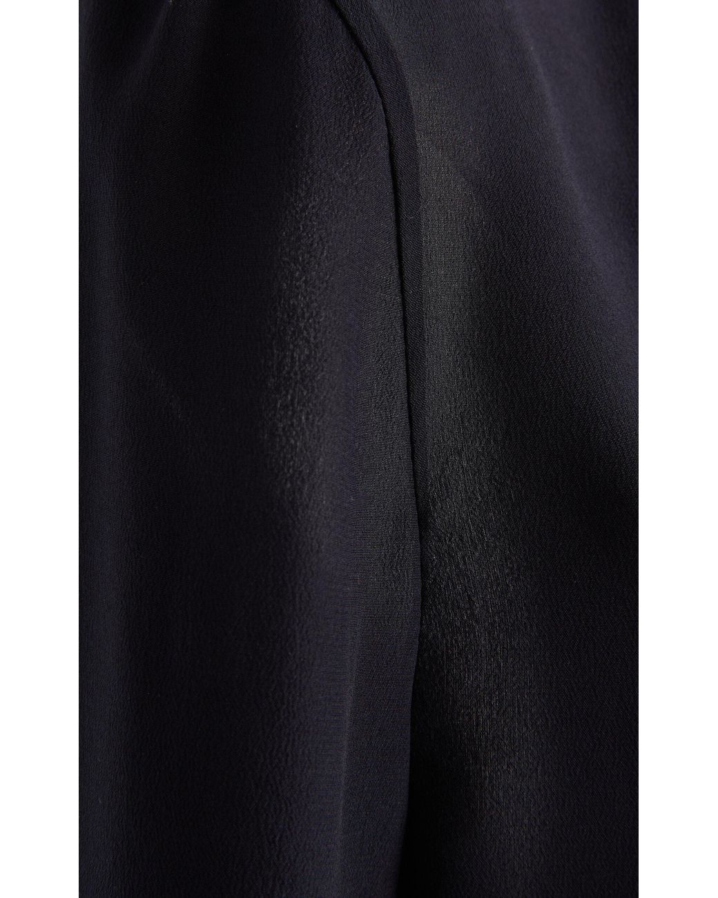 Givenchy Black Bow-Cuff Silk Top