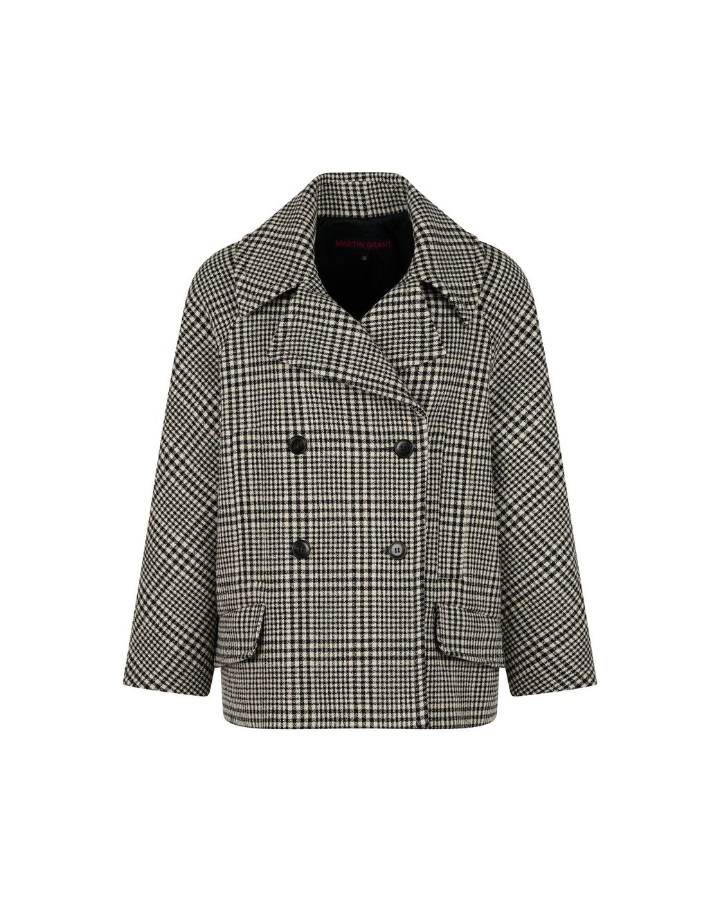 Martin Grant Gray Wool-Blend A-Line Pea Jacket