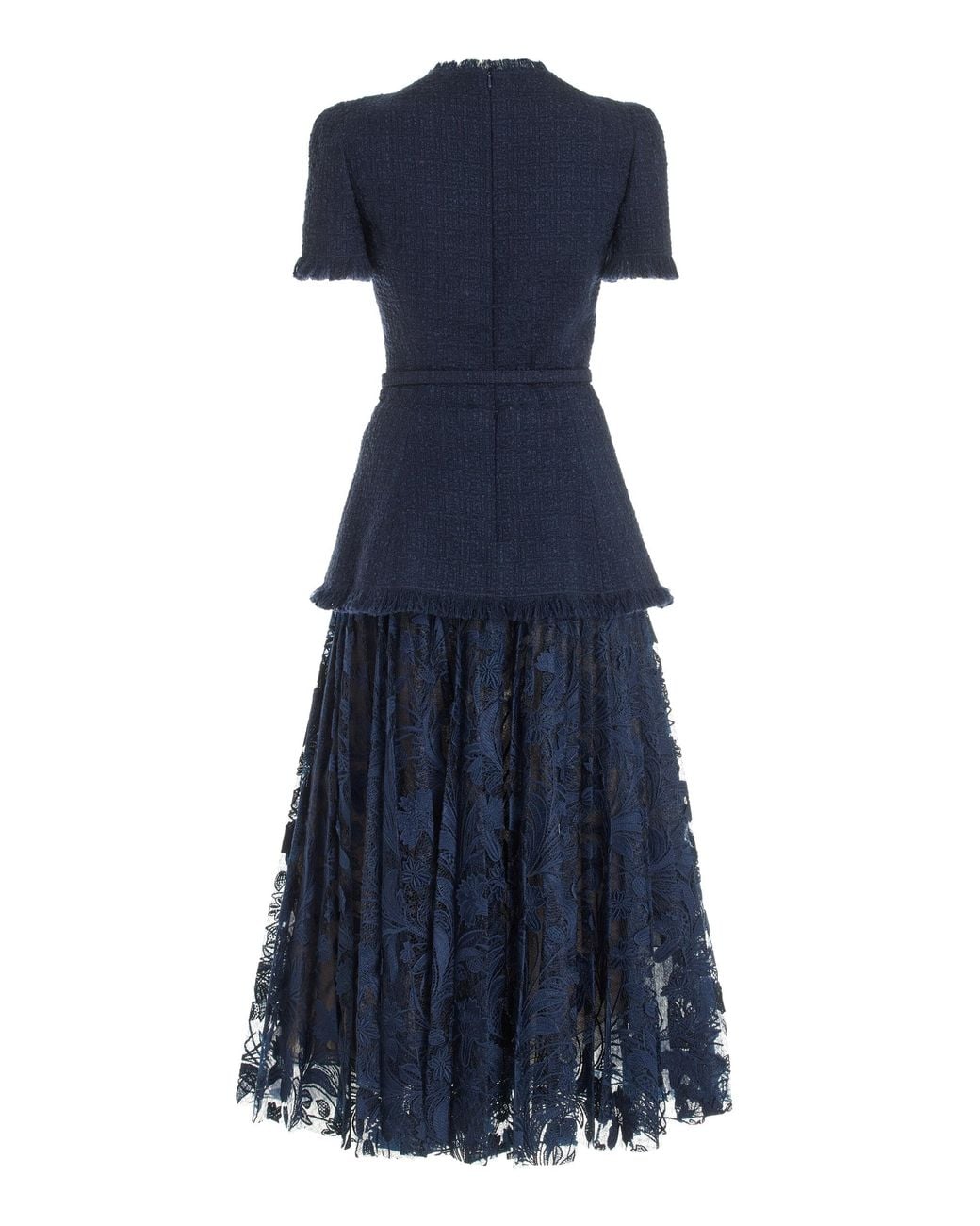knee length dresses for ladies Oscar de La Renta Ruffle Lace Dress