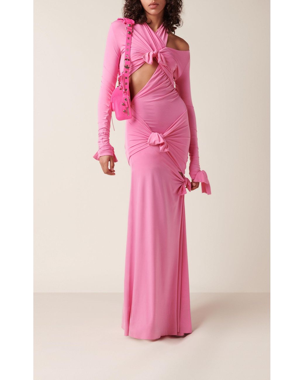 Balenciaga Knotted Cutout Gown in Pink | Lyst Balenciaga Knotted Cutout Gown in Pink | Lyst