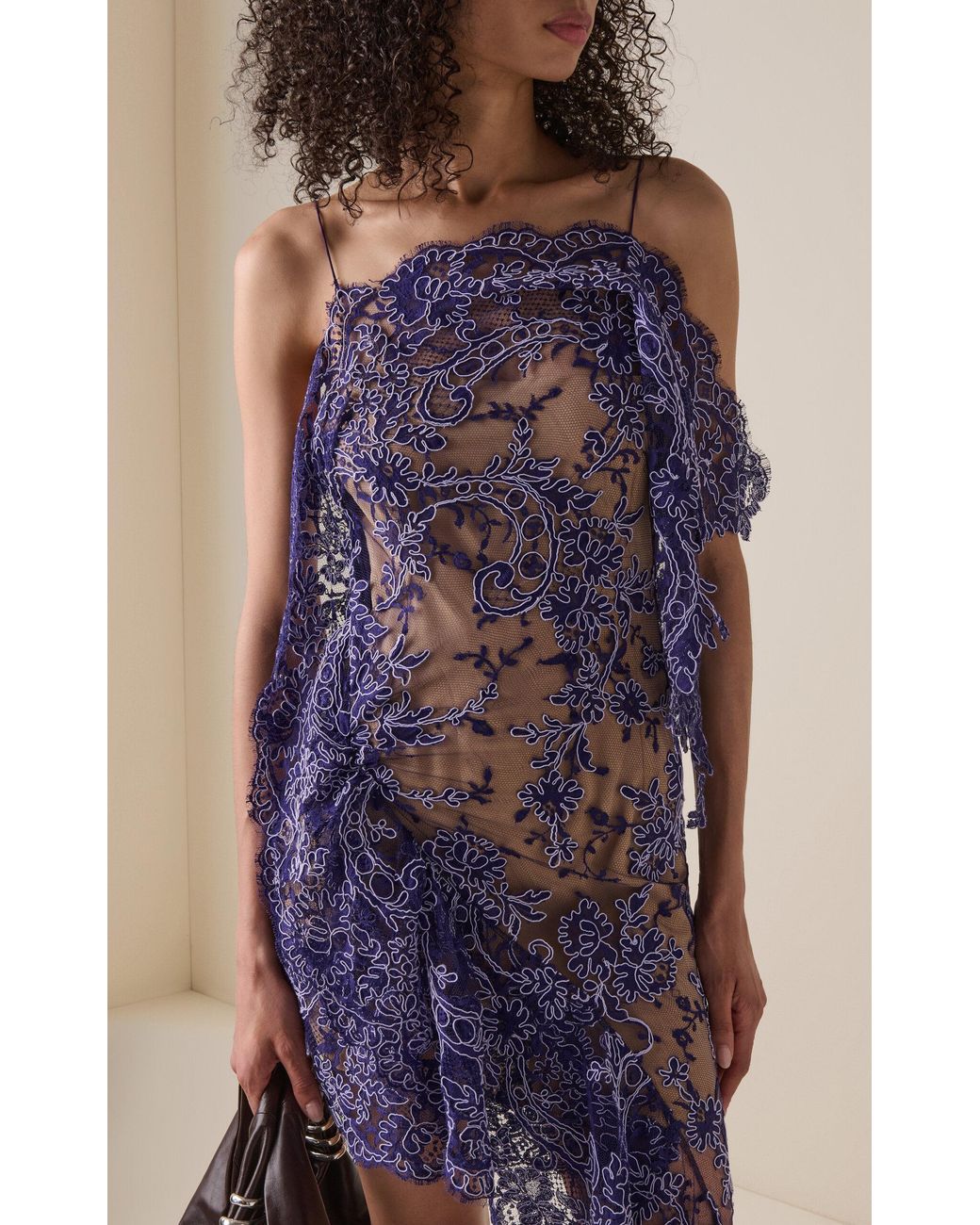 Christopher Esber Iris Floating Lace Mini Dress in Blue | Lyst Canada