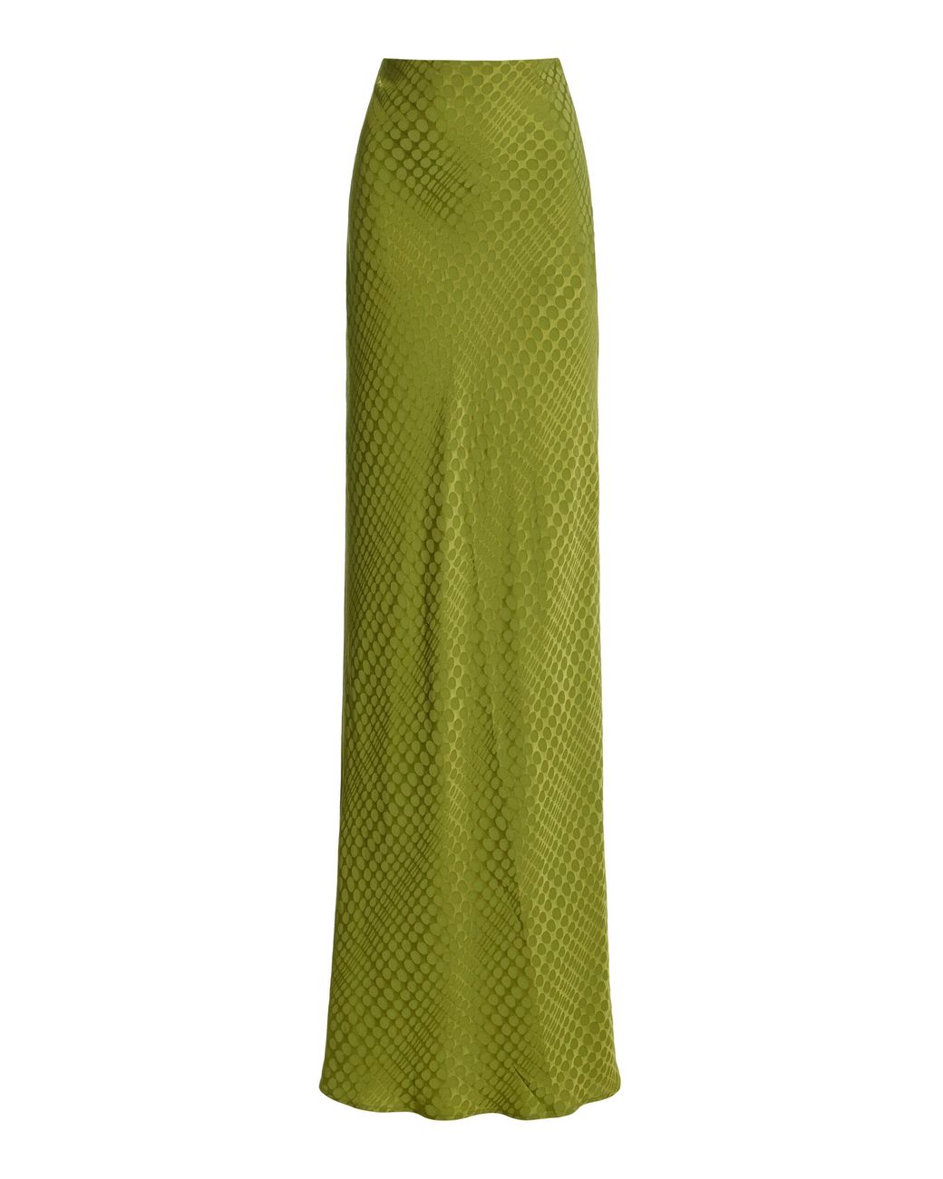 Christopher John Rogers Green Wiggle Dot Jacquard Maxi Skirt