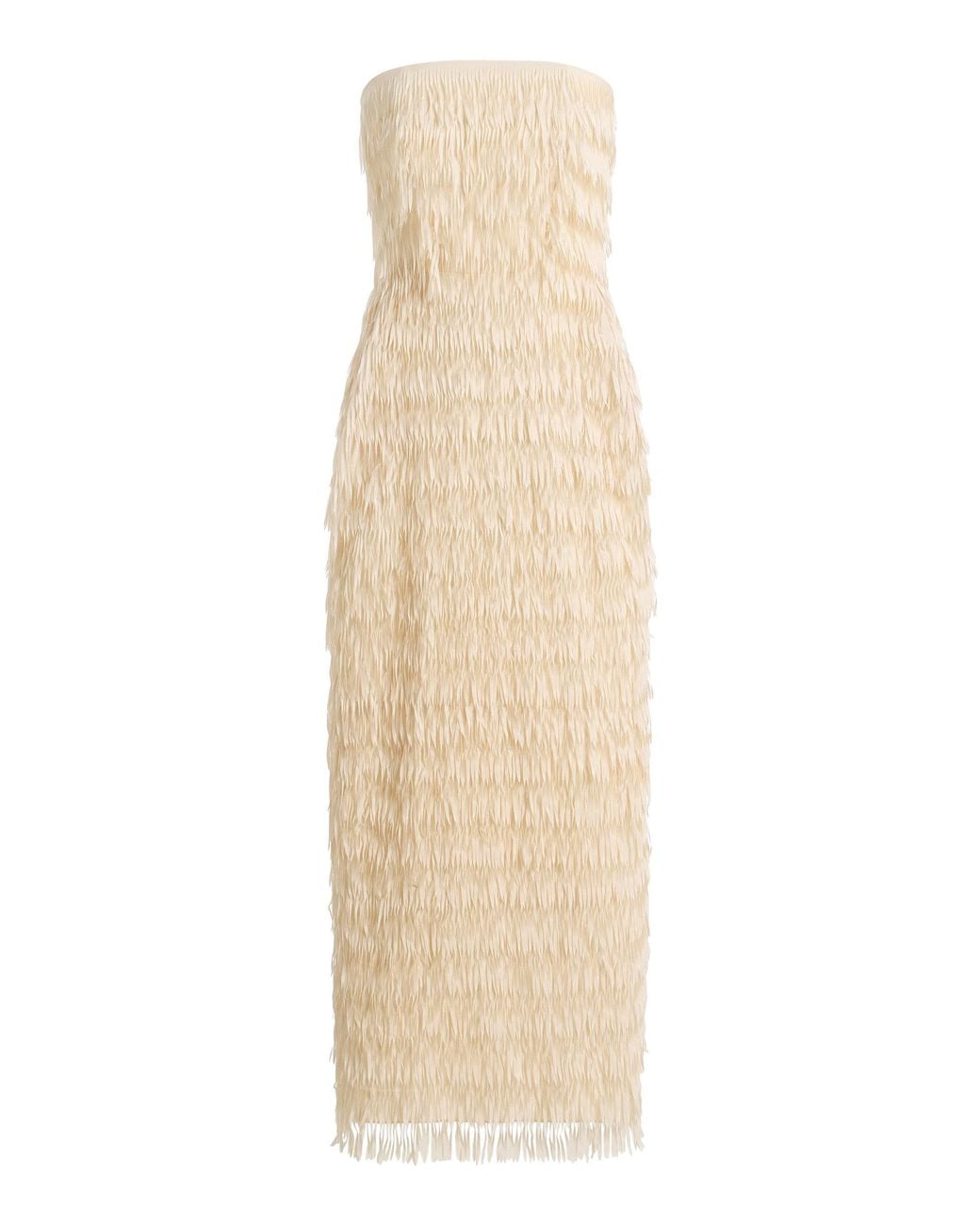 Maticevski Natural Marigold Fringed Maxi Dress