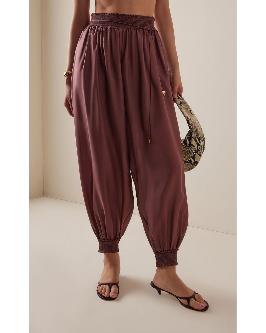 Zimmermann Red Aster Silk Harem Pants for men