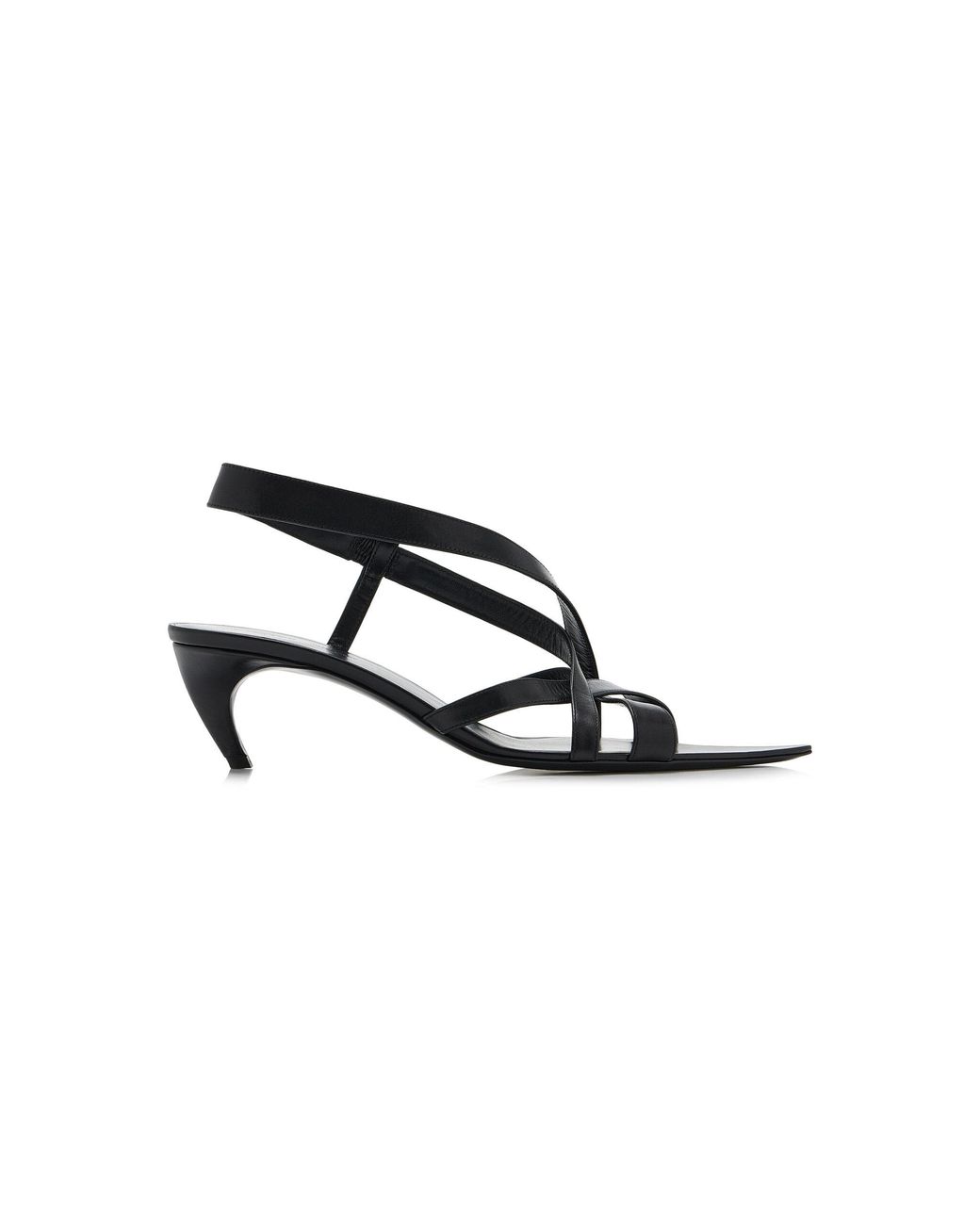 Khaite Black Sadie Multi-Strap Leather Sandals